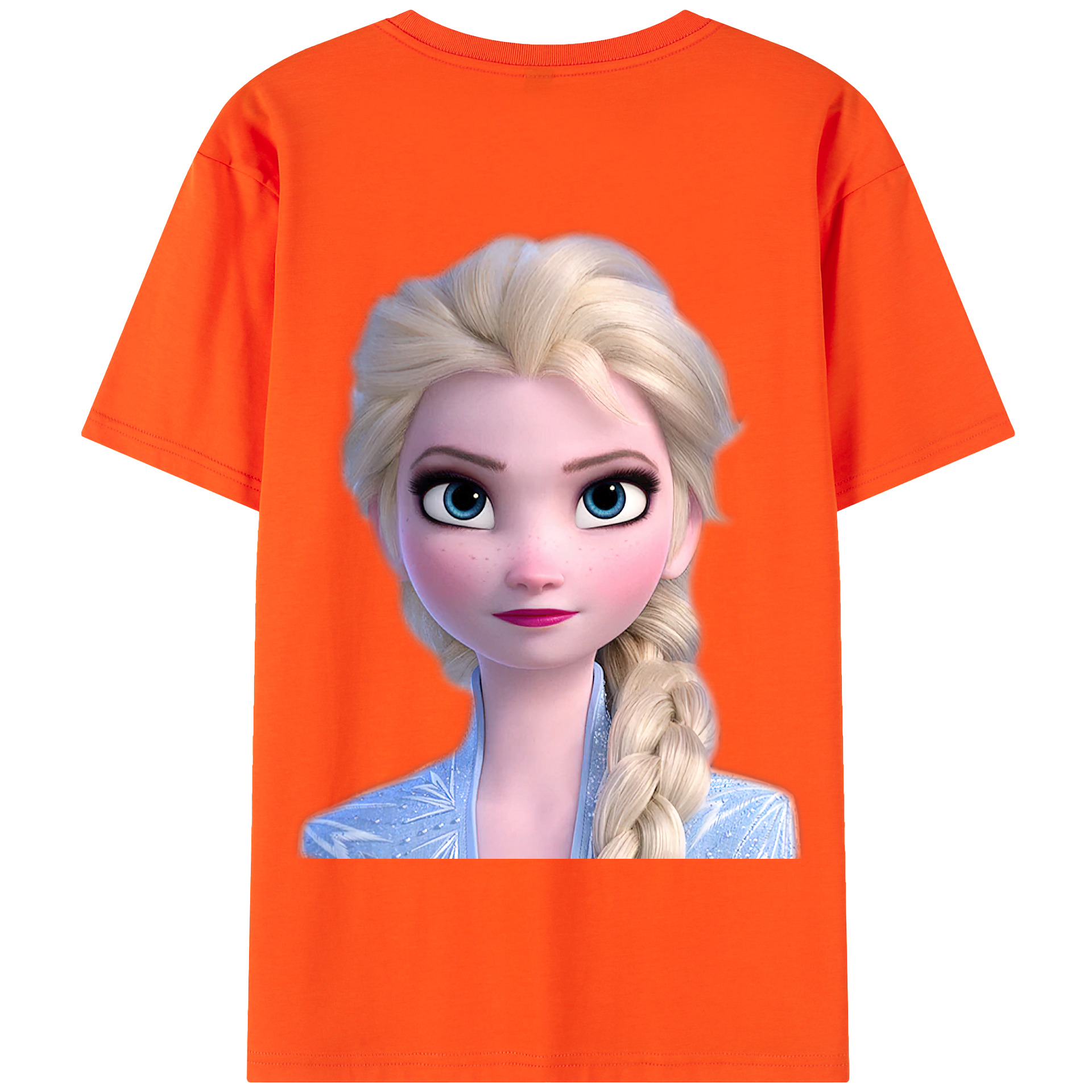（画像用） アナと雪の女王 アンナ エルサ Frozen Anna Elsa 綿100％半袖Tシャツ（背面プリント）