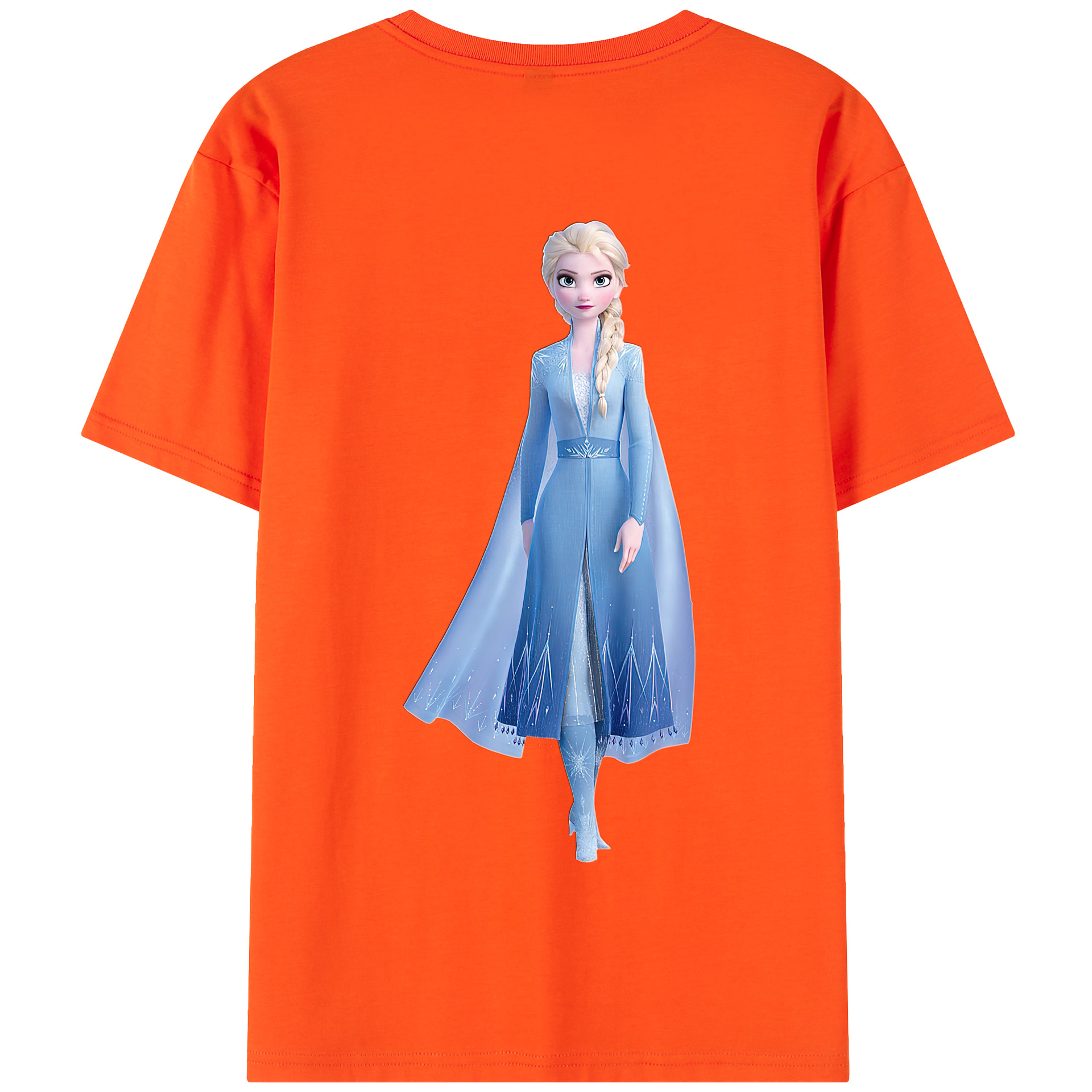 （画像用） アナと雪の女王 アンナ エルサ Frozen Anna Elsa 綿100％半袖Tシャツ（背面プリント）