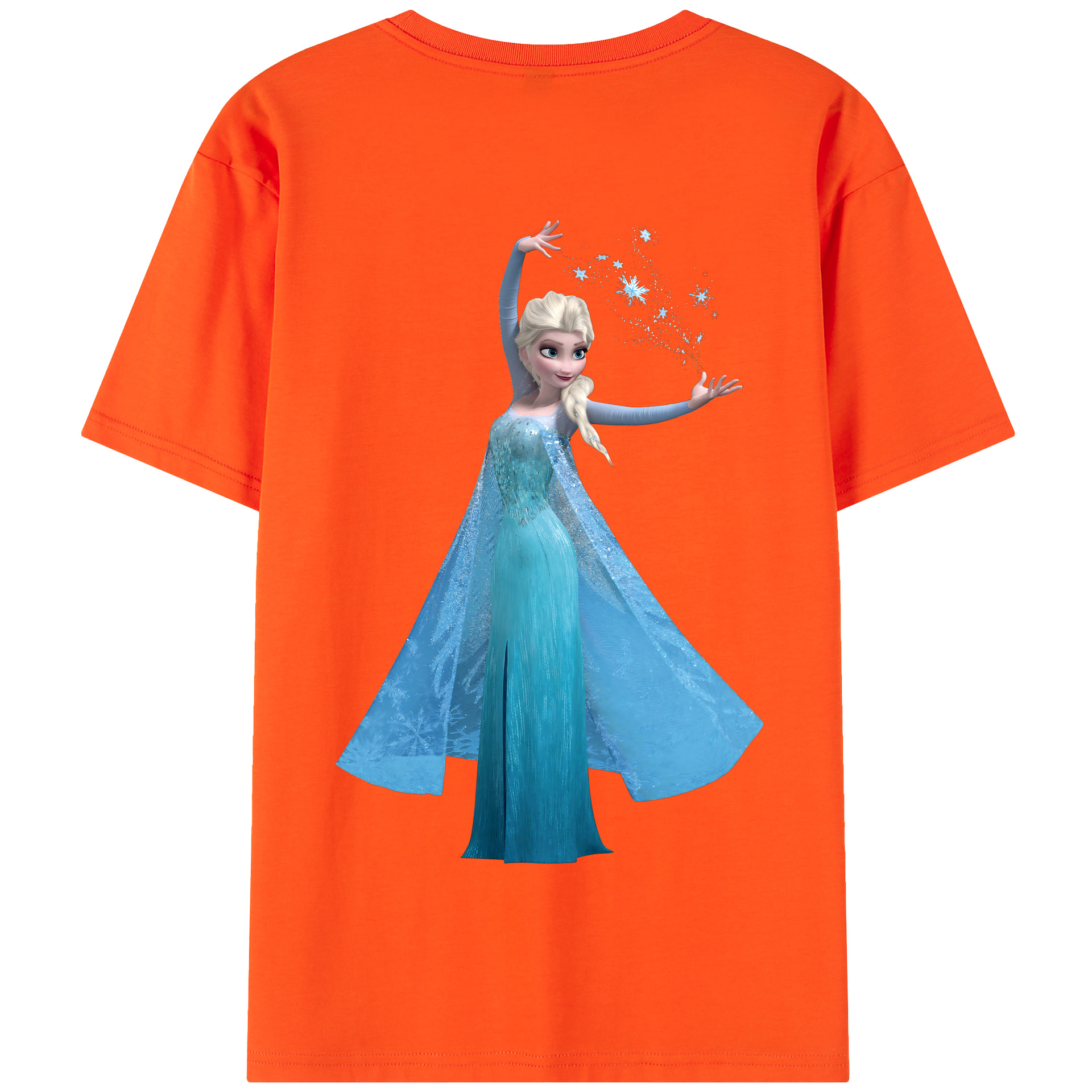 （画像用） アナと雪の女王 アンナ エルサ Frozen Anna Elsa 綿100％半袖Tシャツ（背面プリント）