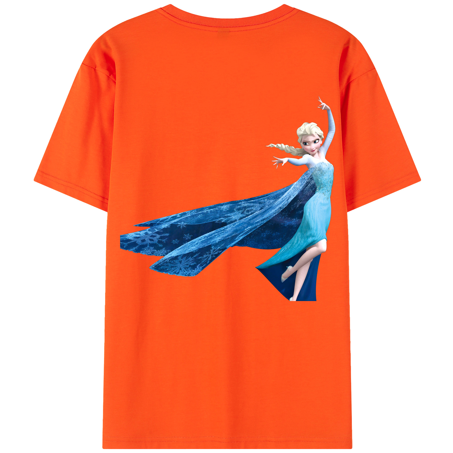 （画像用） アナと雪の女王 アンナ エルサ Frozen Anna Elsa 綿100％半袖Tシャツ（背面プリント）
