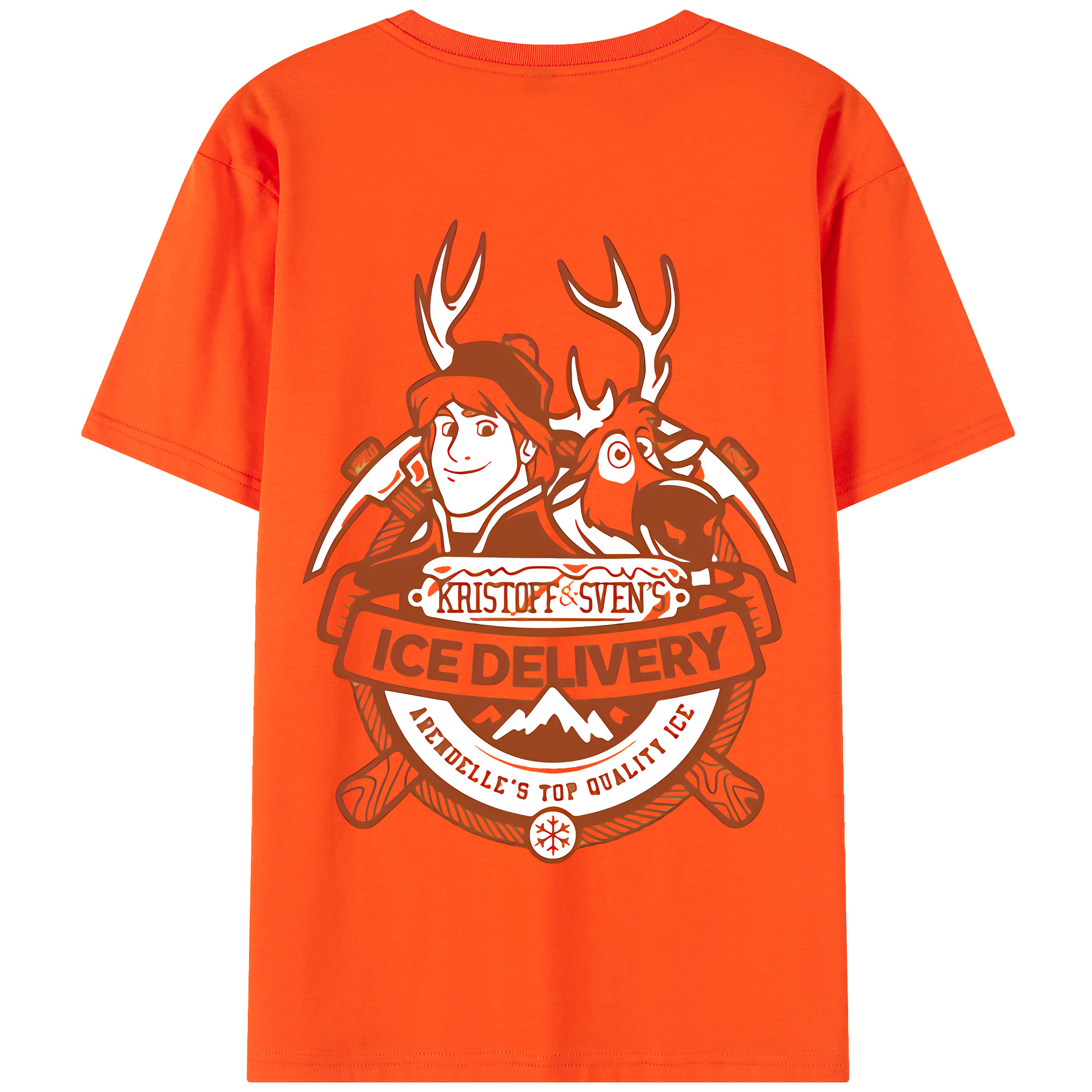 （画像用） アナと雪の女王 アンナ エルサ Frozen Anna Elsa 綿100％半袖Tシャツ（背面プリント）