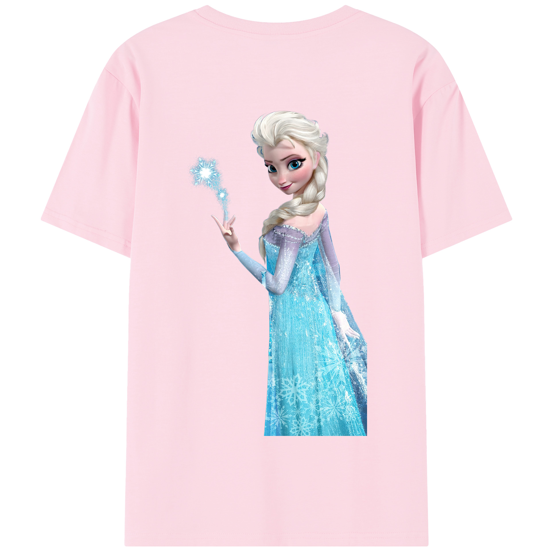 （画像用） アナと雪の女王 アンナ エルサ Frozen Anna Elsa 綿100％半袖Tシャツ（背面プリント）