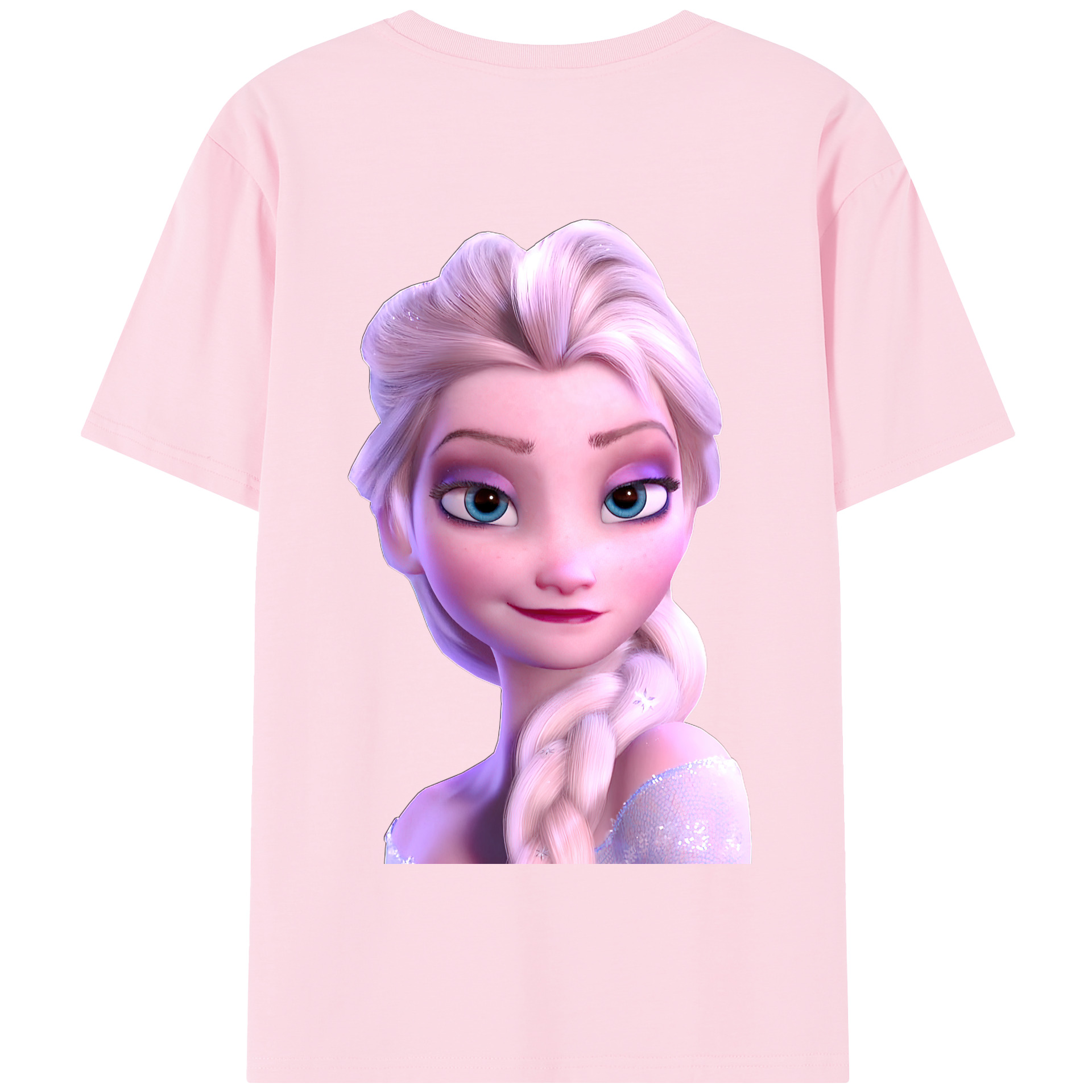 （画像用） アナと雪の女王 アンナ エルサ Frozen Anna Elsa 綿100％半袖Tシャツ（背面プリント）
