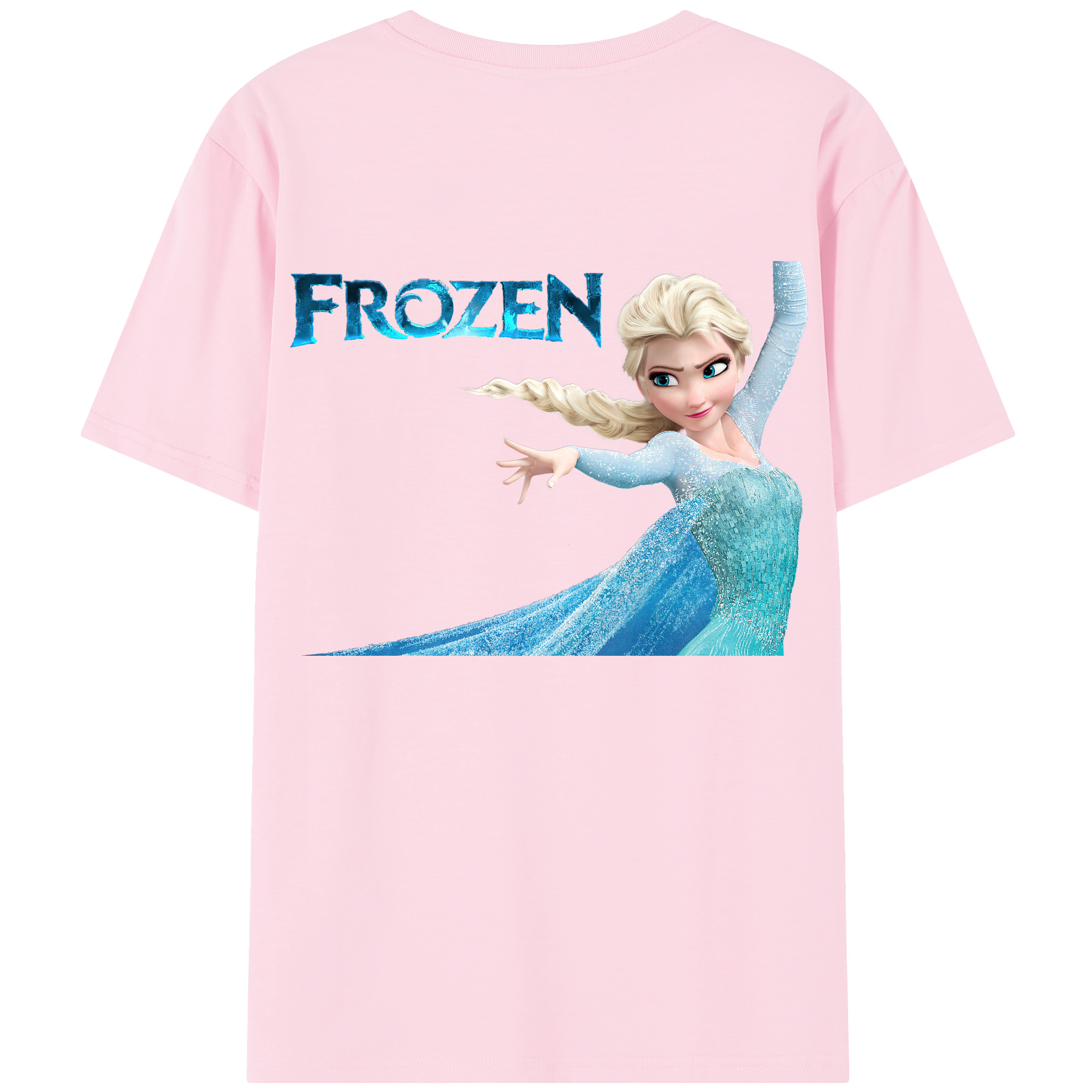 （画像用） アナと雪の女王 アンナ エルサ Frozen Anna Elsa 綿100％半袖Tシャツ（背面プリント）