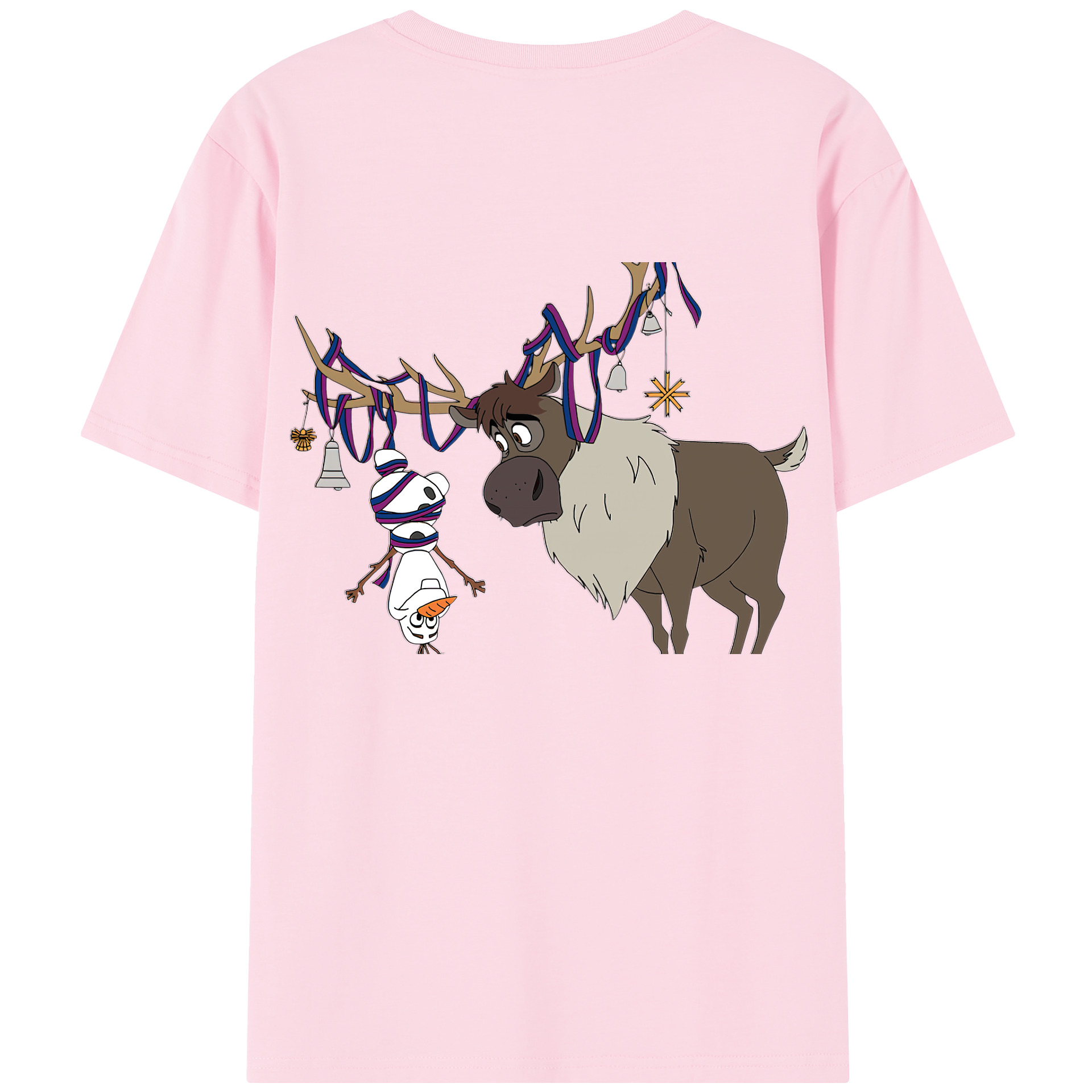 （画像用） アナと雪の女王 アンナ エルサ Frozen Anna Elsa 綿100％半袖Tシャツ（背面プリント）