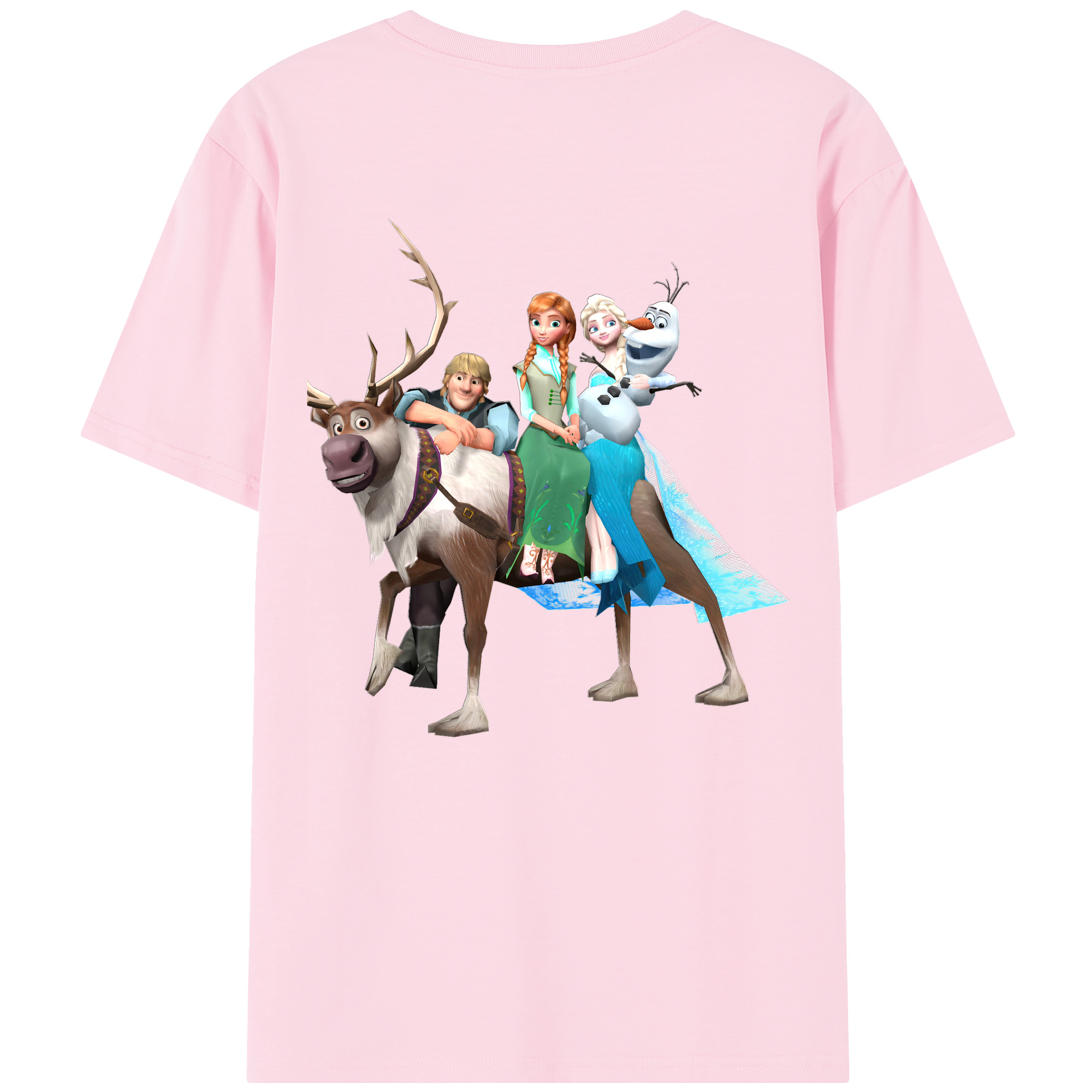 （画像用） アナと雪の女王 アンナ エルサ Frozen Anna Elsa 綿100％半袖Tシャツ（背面プリント）