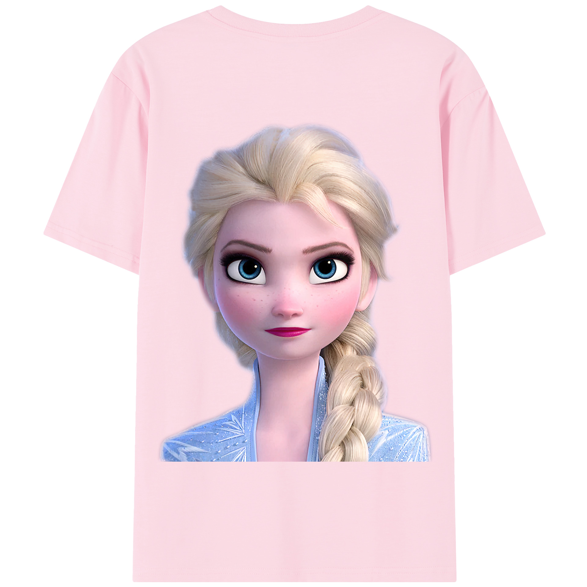 （画像用） アナと雪の女王 アンナ エルサ Frozen Anna Elsa 綿100％半袖Tシャツ（背面プリント）