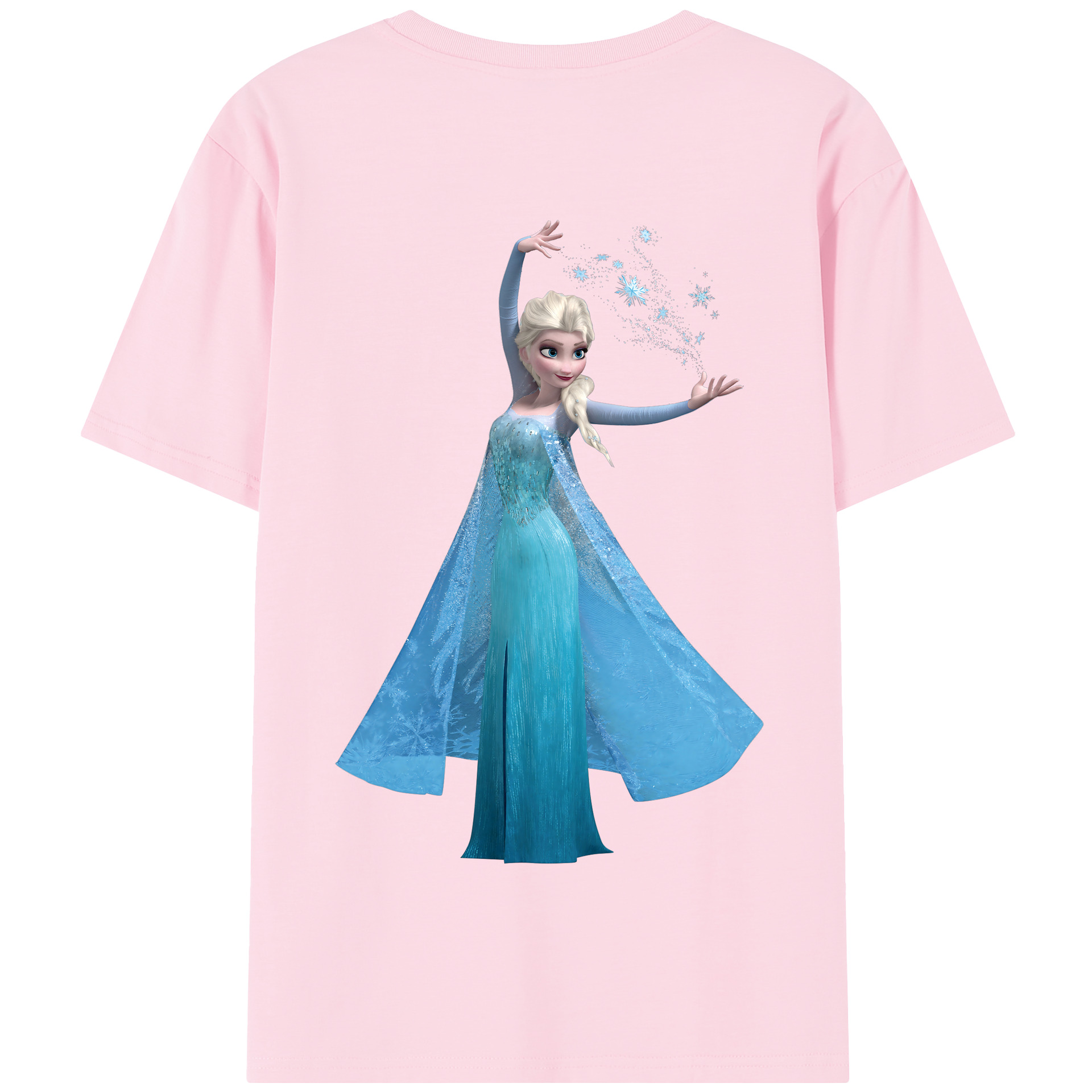 （画像用） アナと雪の女王 アンナ エルサ Frozen Anna Elsa 綿100％半袖Tシャツ（背面プリント）