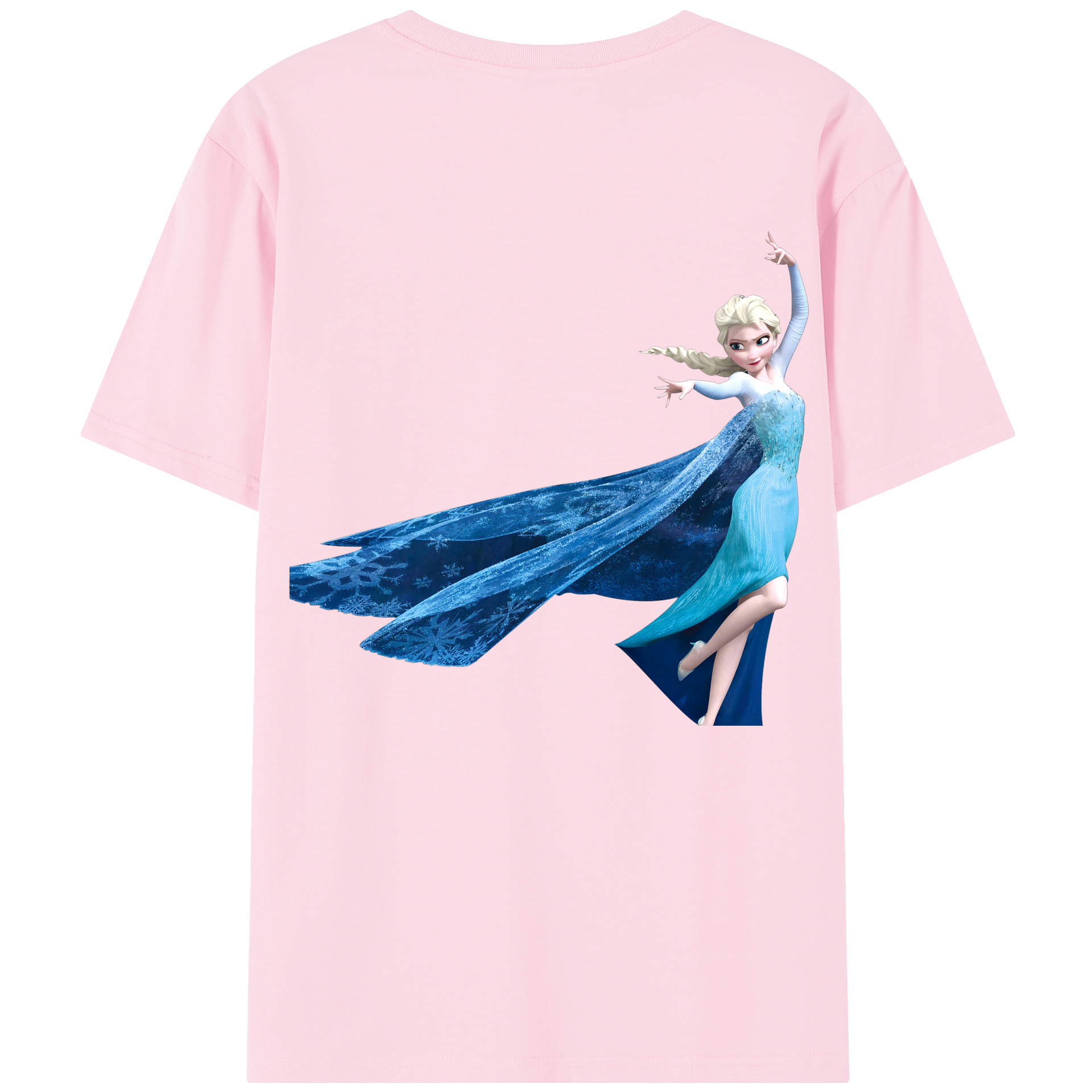 （画像用） アナと雪の女王 アンナ エルサ Frozen Anna Elsa 綿100％半袖Tシャツ（背面プリント）