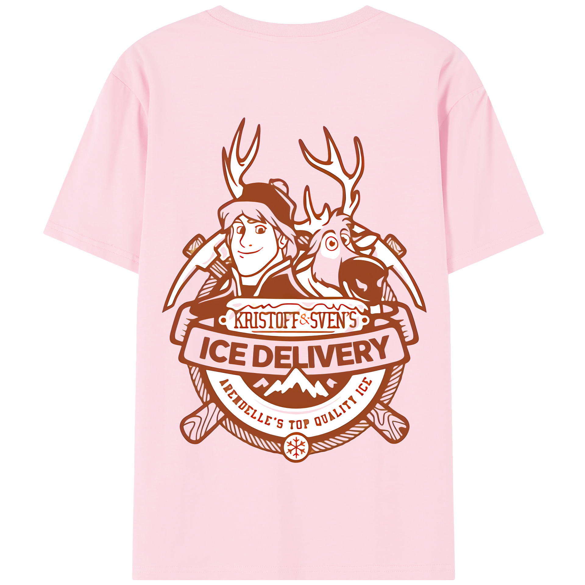 （画像用） アナと雪の女王 アンナ エルサ Frozen Anna Elsa 綿100％半袖Tシャツ（背面プリント）