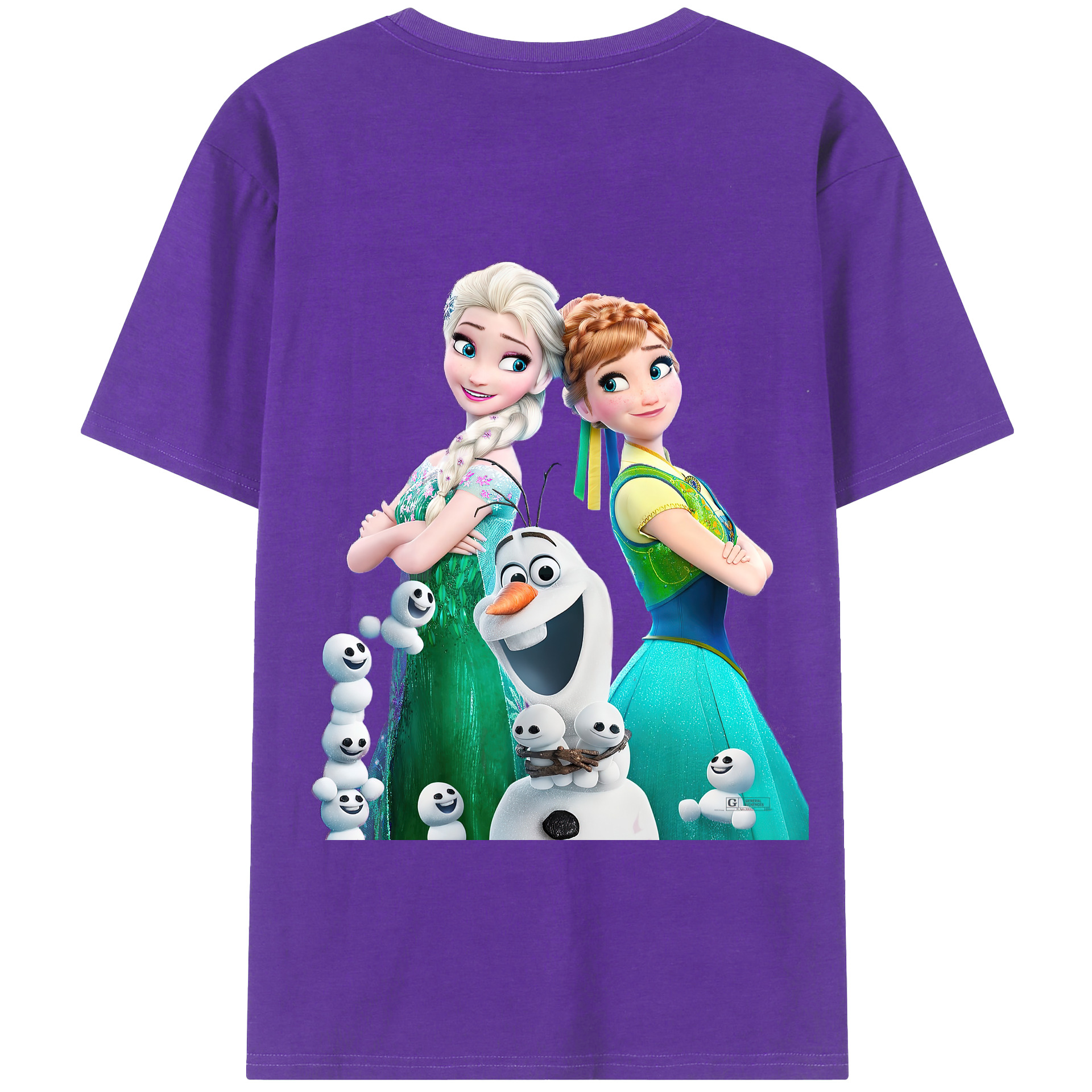 （画像用） アナと雪の女王 アンナ エルサ Frozen Anna Elsa 綿100％半袖Tシャツ（背面プリント）