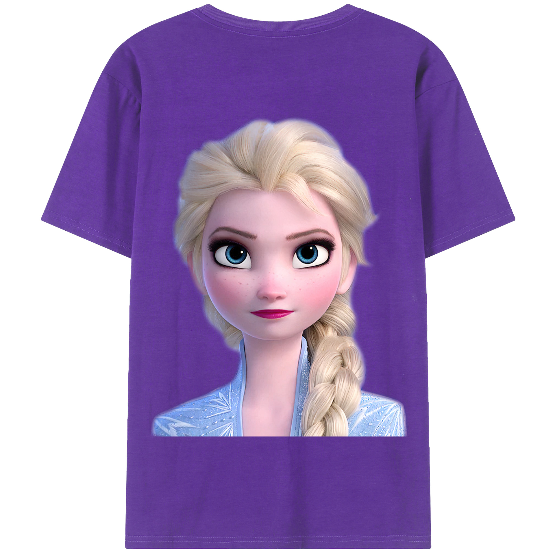 （画像用） アナと雪の女王 アンナ エルサ Frozen Anna Elsa 綿100％半袖Tシャツ（背面プリント）