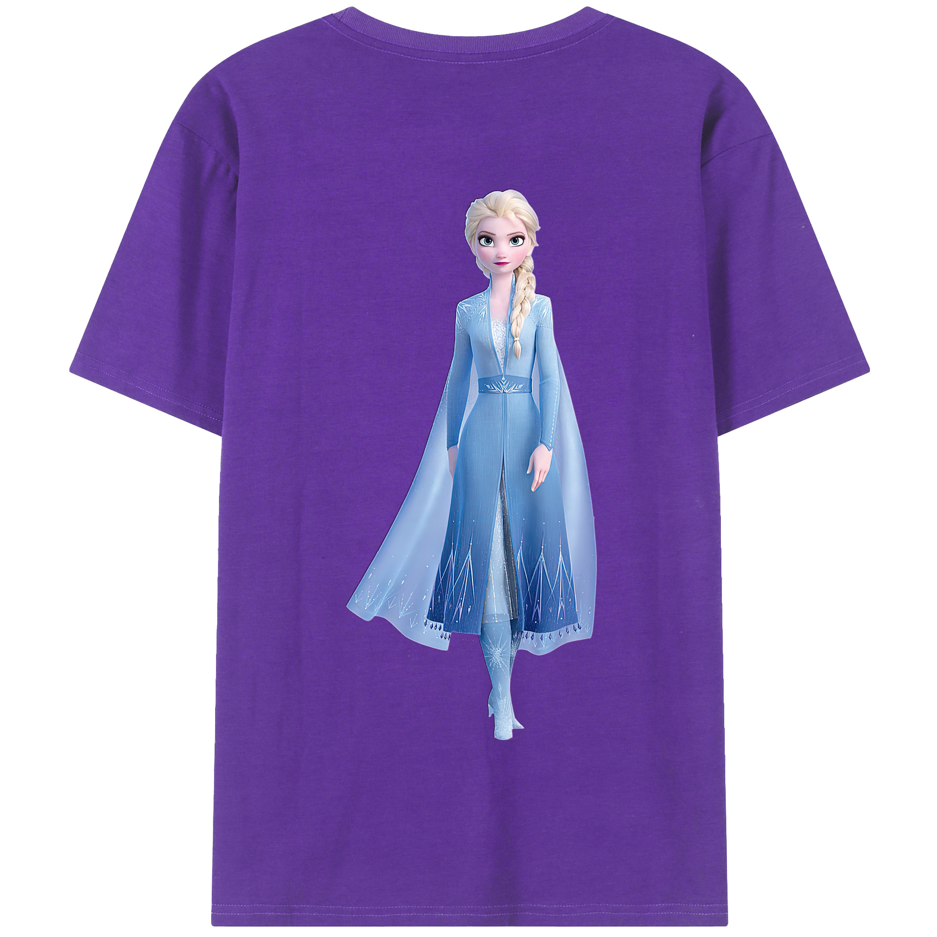 （画像用） アナと雪の女王 アンナ エルサ Frozen Anna Elsa 綿100％半袖Tシャツ（背面プリント）