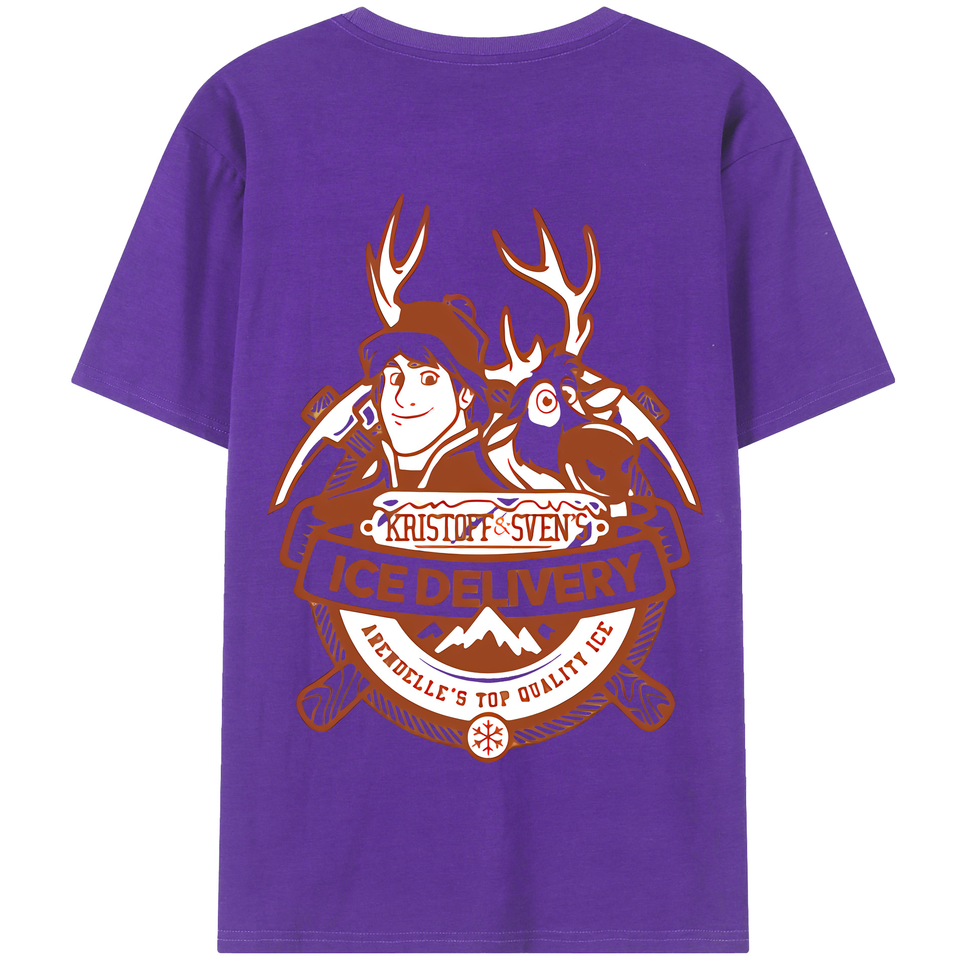 （画像用） アナと雪の女王 アンナ エルサ Frozen Anna Elsa 綿100％半袖Tシャツ（背面プリント）