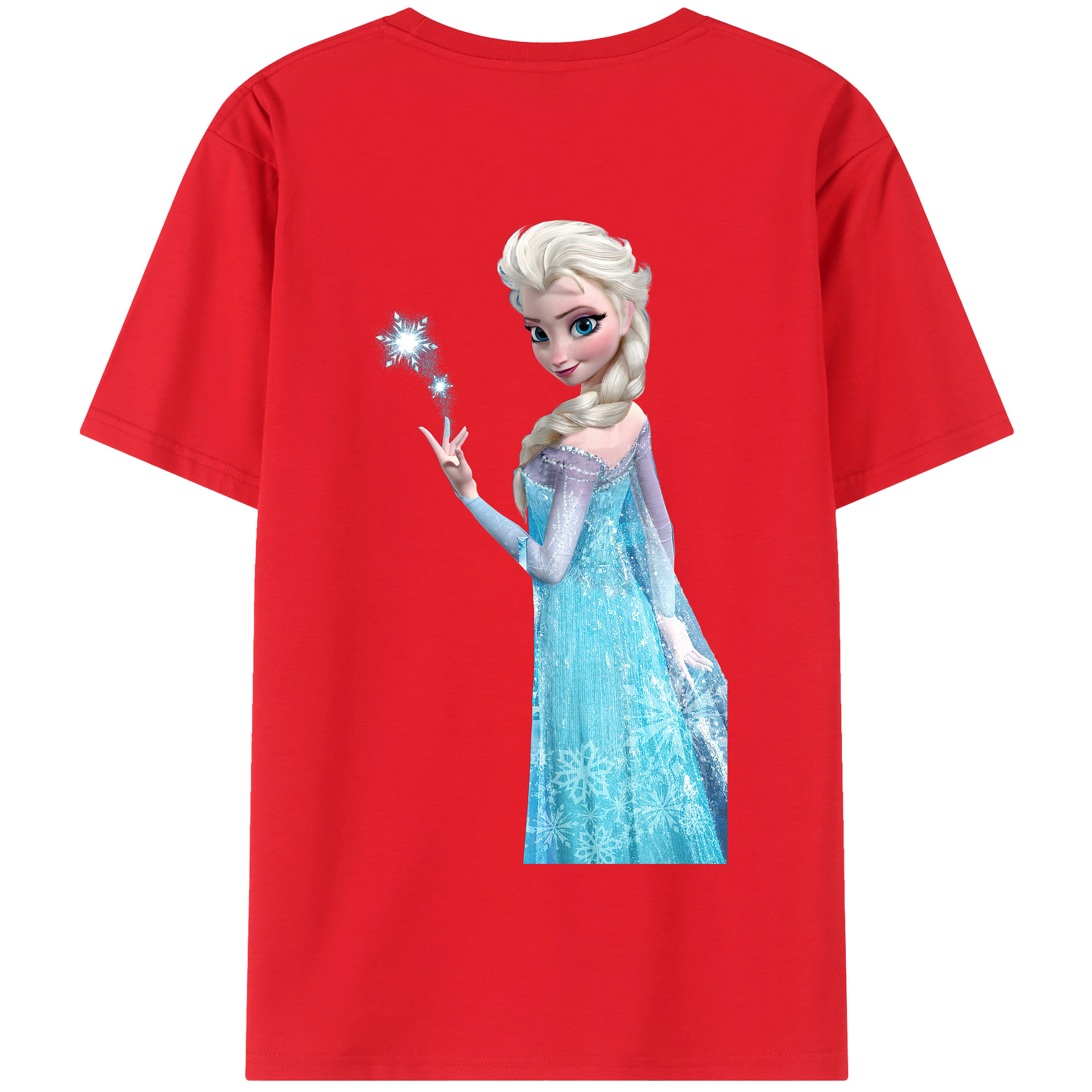 （画像用） アナと雪の女王 アンナ エルサ Frozen Anna Elsa 綿100％半袖Tシャツ（背面プリント）