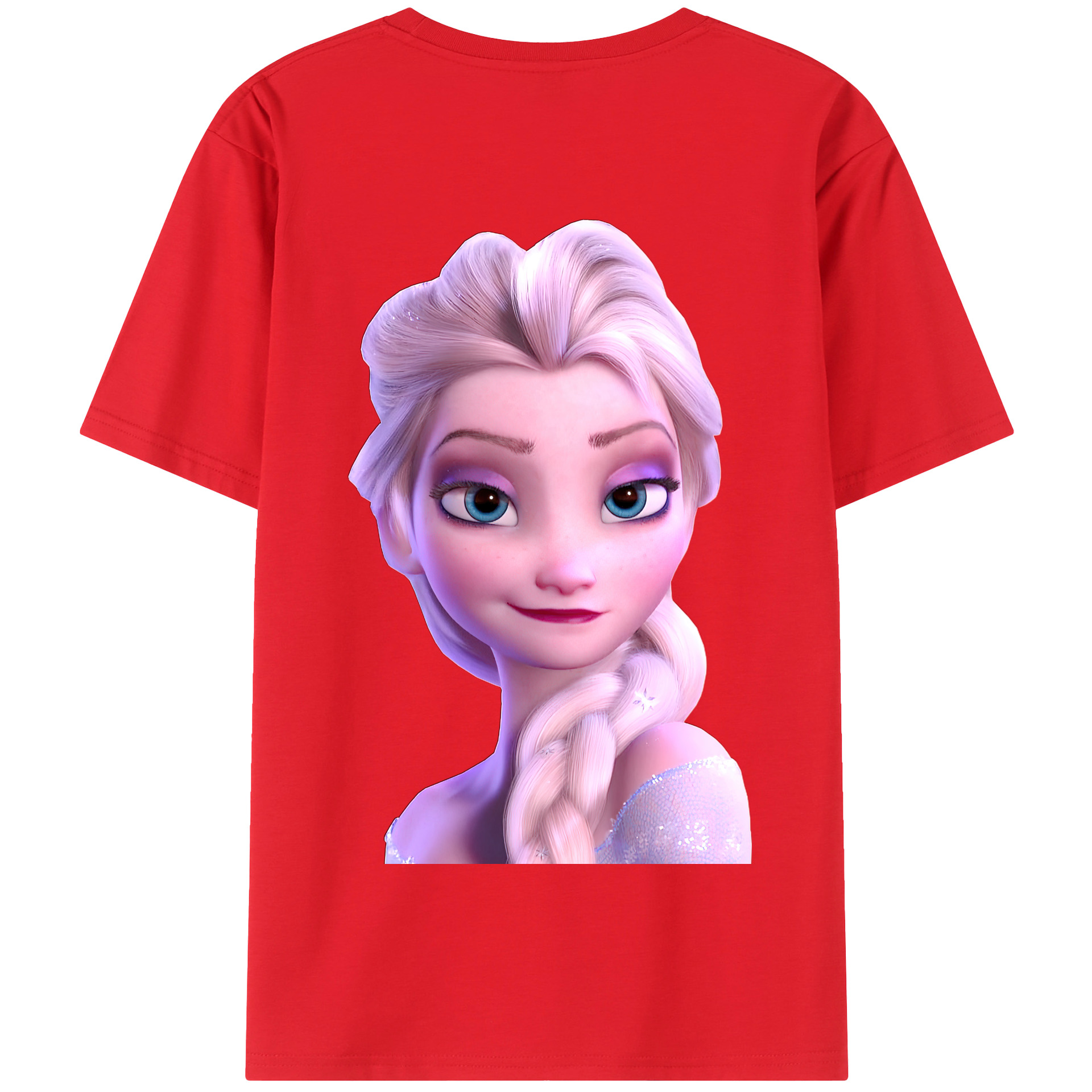 （画像用） アナと雪の女王 アンナ エルサ Frozen Anna Elsa 綿100％半袖Tシャツ（背面プリント）