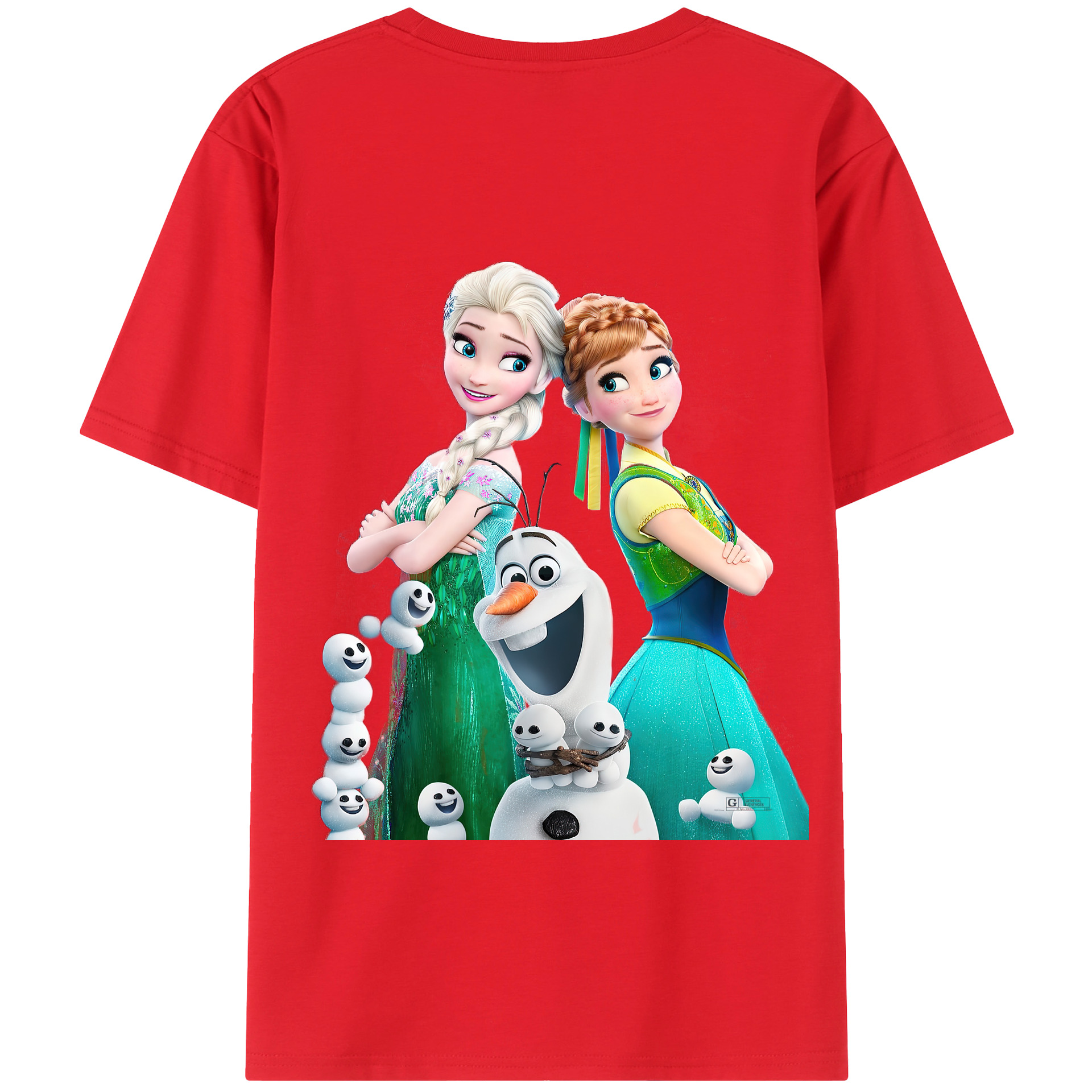 （画像用） アナと雪の女王 アンナ エルサ Frozen Anna Elsa 綿100％半袖Tシャツ（背面プリント）