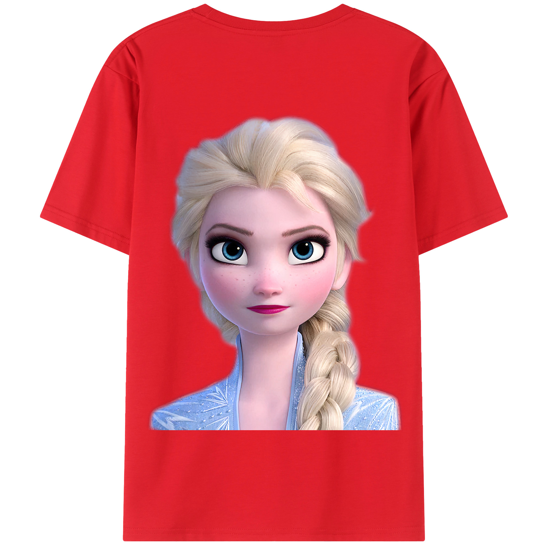 （画像用） アナと雪の女王 アンナ エルサ Frozen Anna Elsa 綿100％半袖Tシャツ（背面プリント）