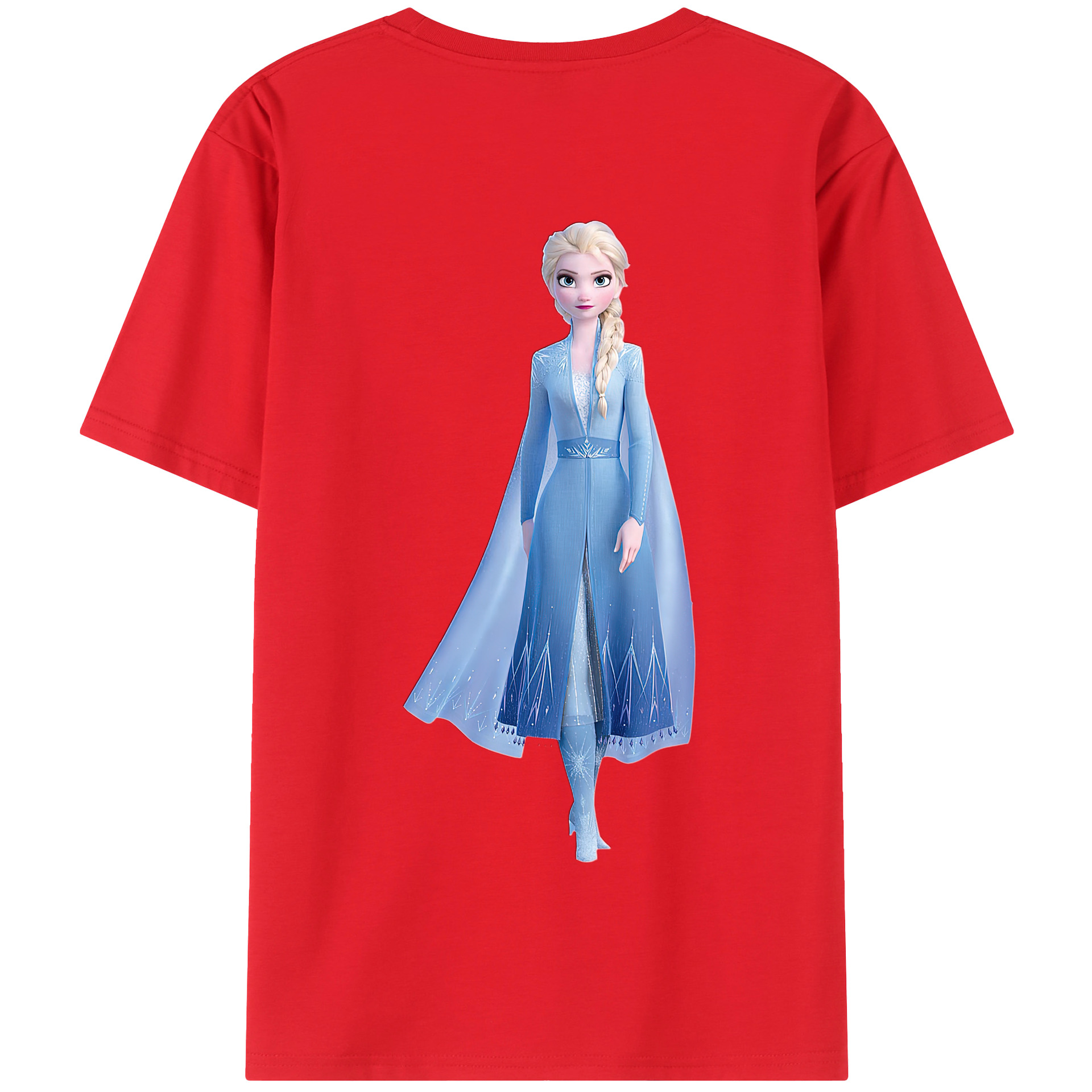 （画像用） アナと雪の女王 アンナ エルサ Frozen Anna Elsa 綿100％半袖Tシャツ（背面プリント）