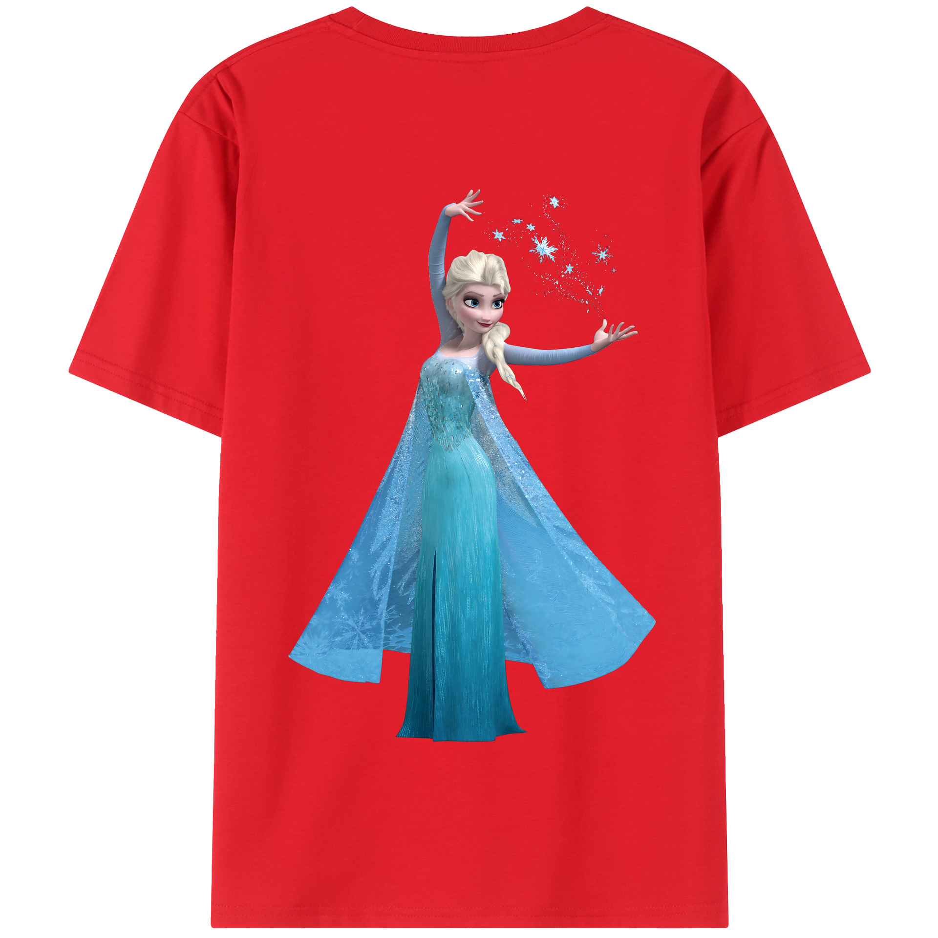 （画像用） アナと雪の女王 アンナ エルサ Frozen Anna Elsa 綿100％半袖Tシャツ（背面プリント）