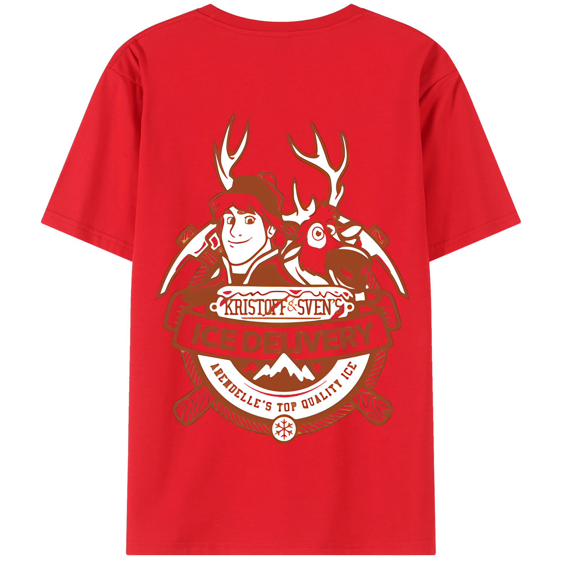 （画像用） アナと雪の女王 アンナ エルサ Frozen Anna Elsa 綿100％半袖Tシャツ（背面プリント）