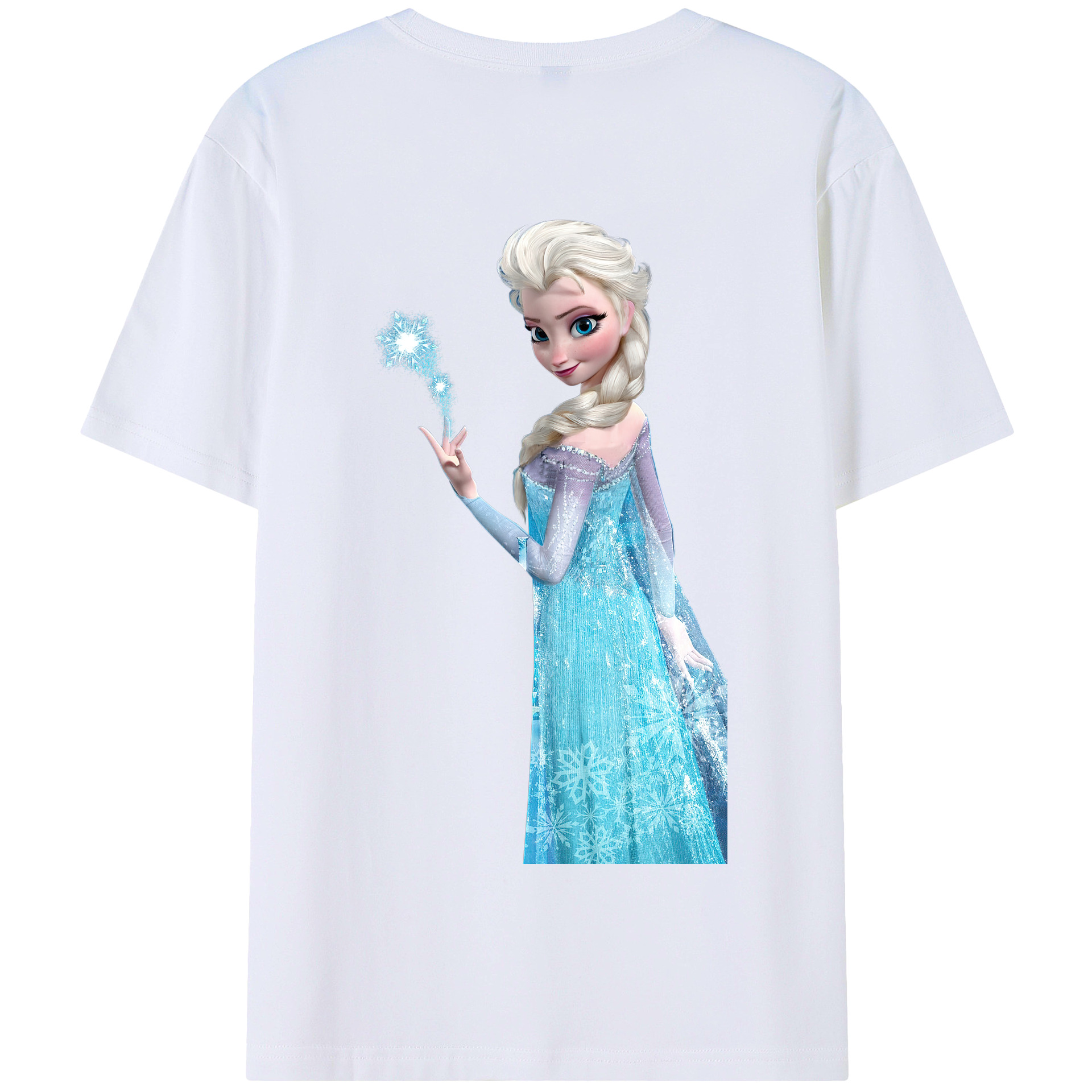 （画像用） アナと雪の女王 アンナ エルサ Frozen Anna Elsa 綿100％半袖Tシャツ（背面プリント）