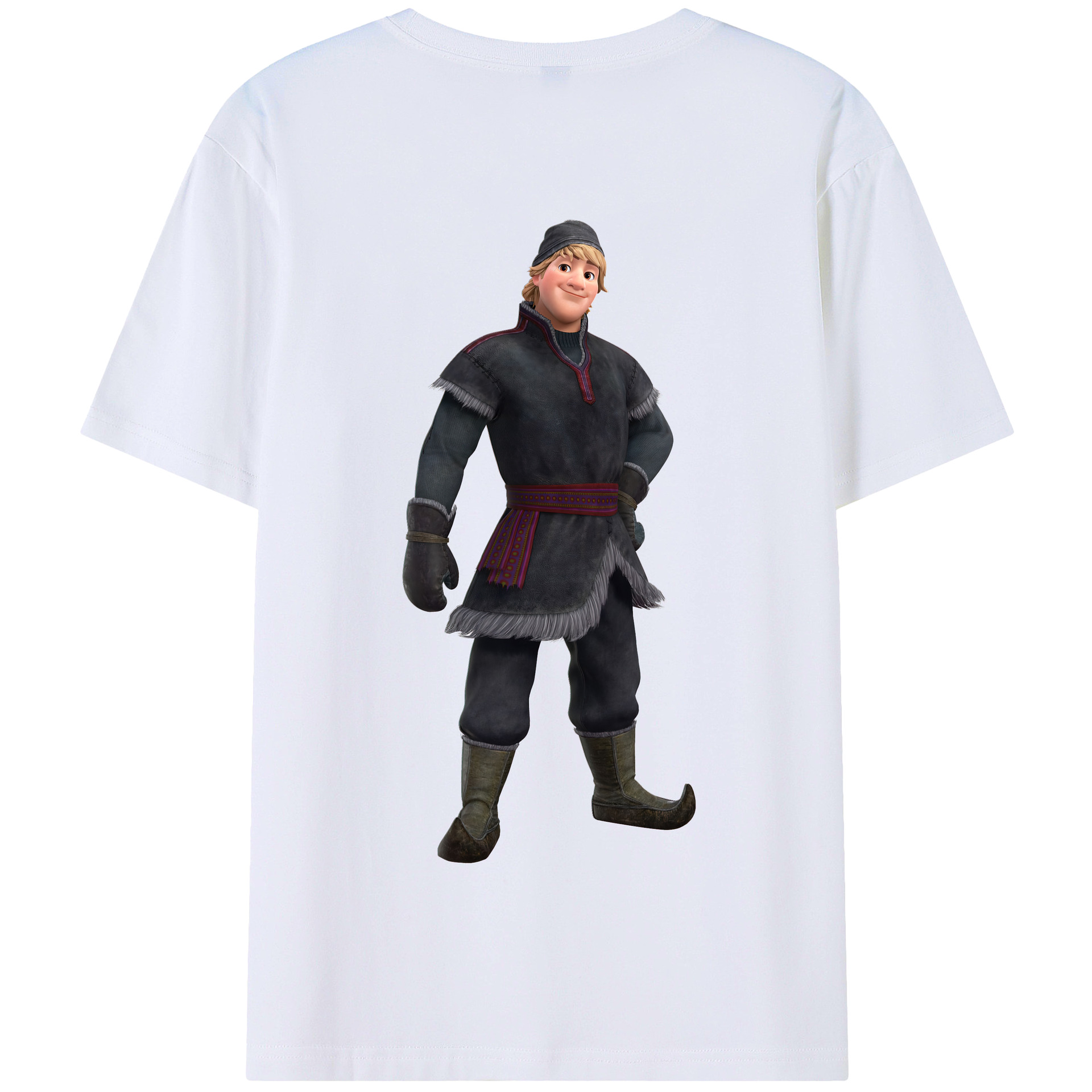 （画像用） アナと雪の女王 アンナ エルサ Frozen Anna Elsa 綿100％半袖Tシャツ（背面プリント）