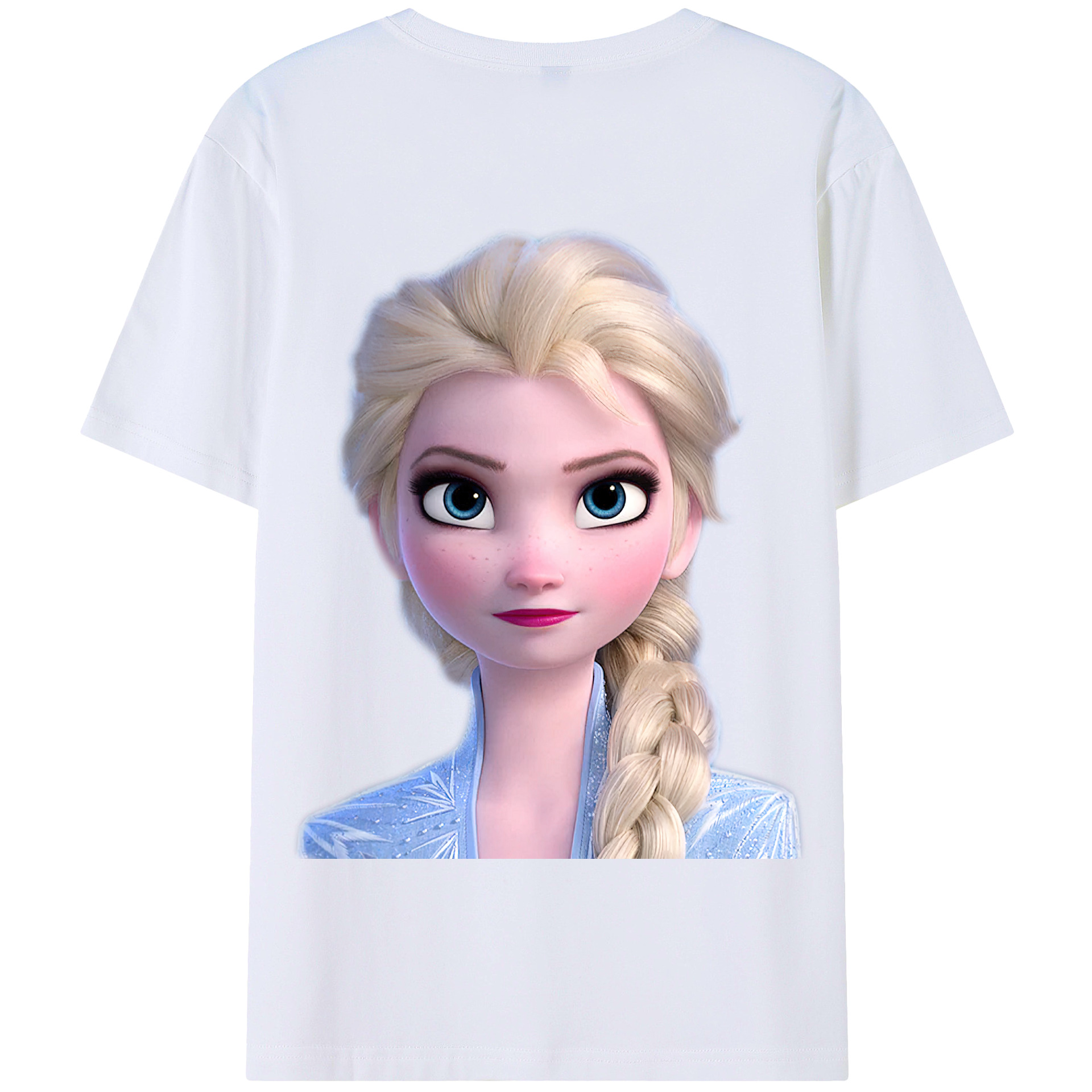 （画像用） アナと雪の女王 アンナ エルサ Frozen Anna Elsa 綿100％半袖Tシャツ（背面プリント）