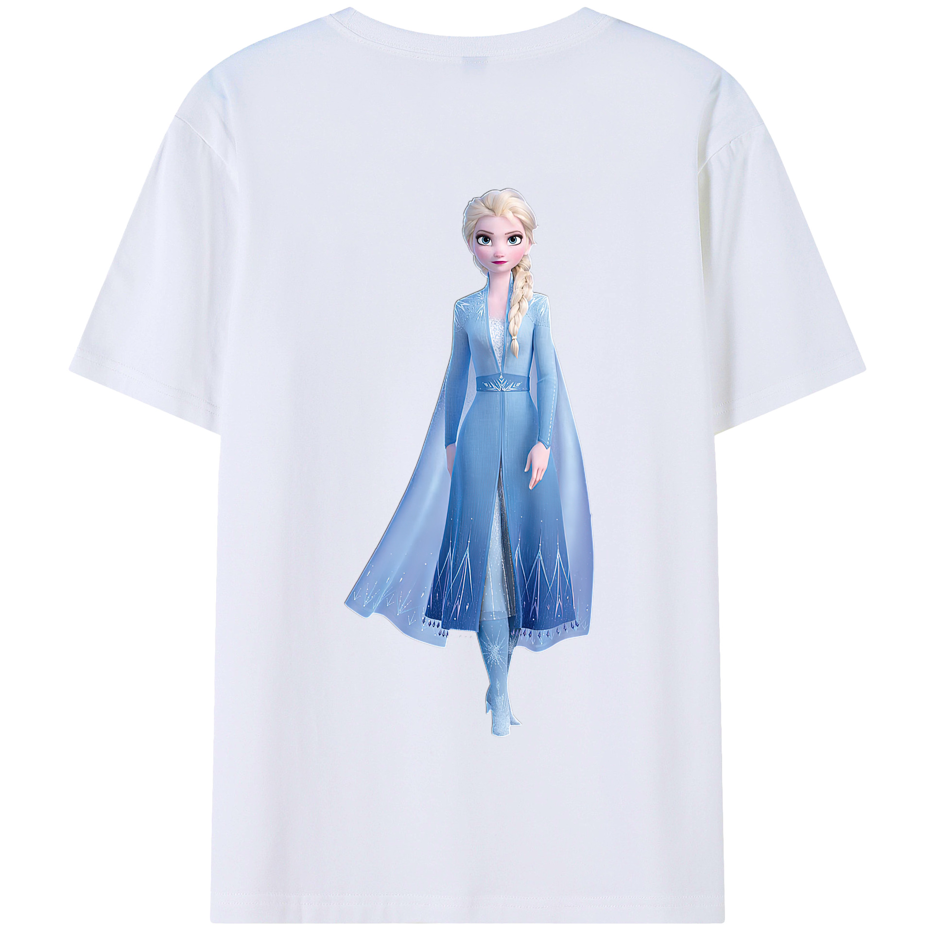 （画像用） アナと雪の女王 アンナ エルサ Frozen Anna Elsa 綿100％半袖Tシャツ（背面プリント）