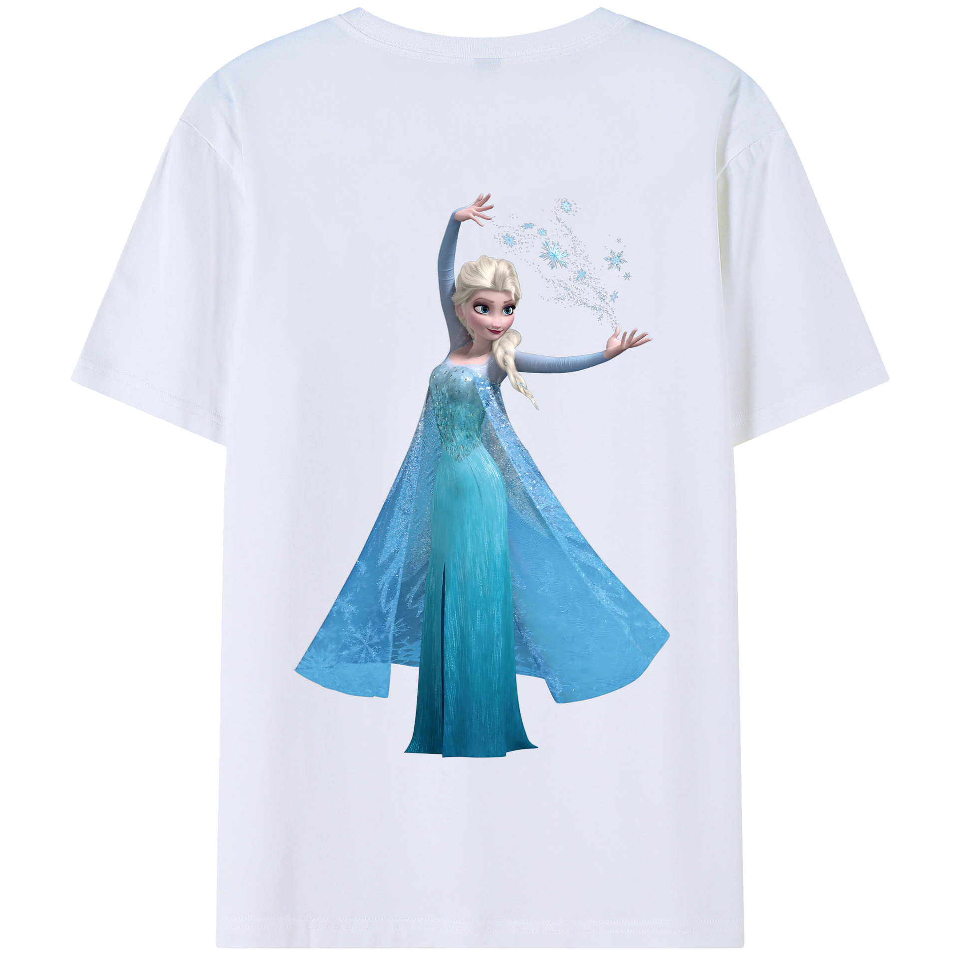 （画像用） アナと雪の女王 アンナ エルサ Frozen Anna Elsa 綿100％半袖Tシャツ（背面プリント）