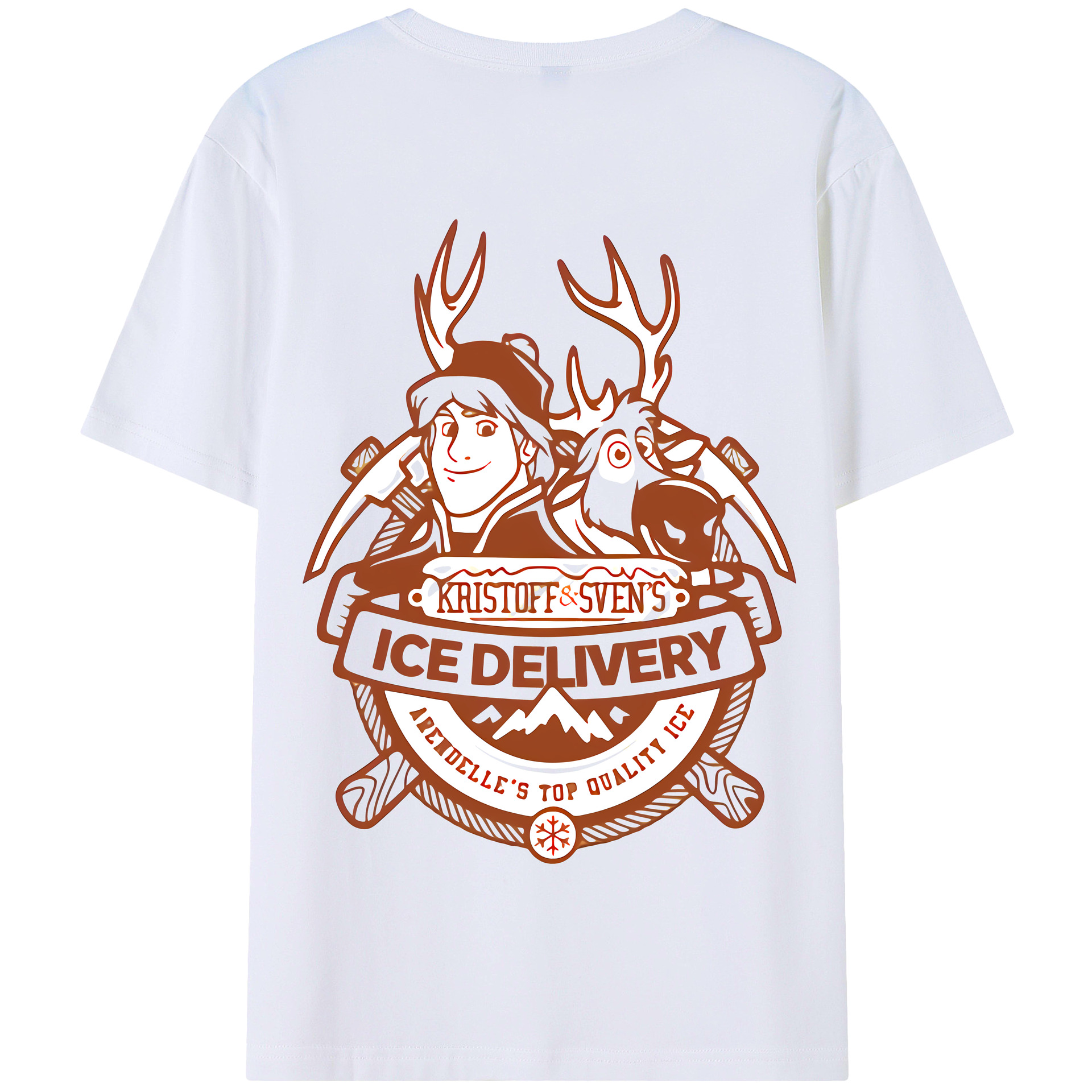 （画像用） アナと雪の女王 アンナ エルサ Frozen Anna Elsa 綿100％半袖Tシャツ（背面プリント）