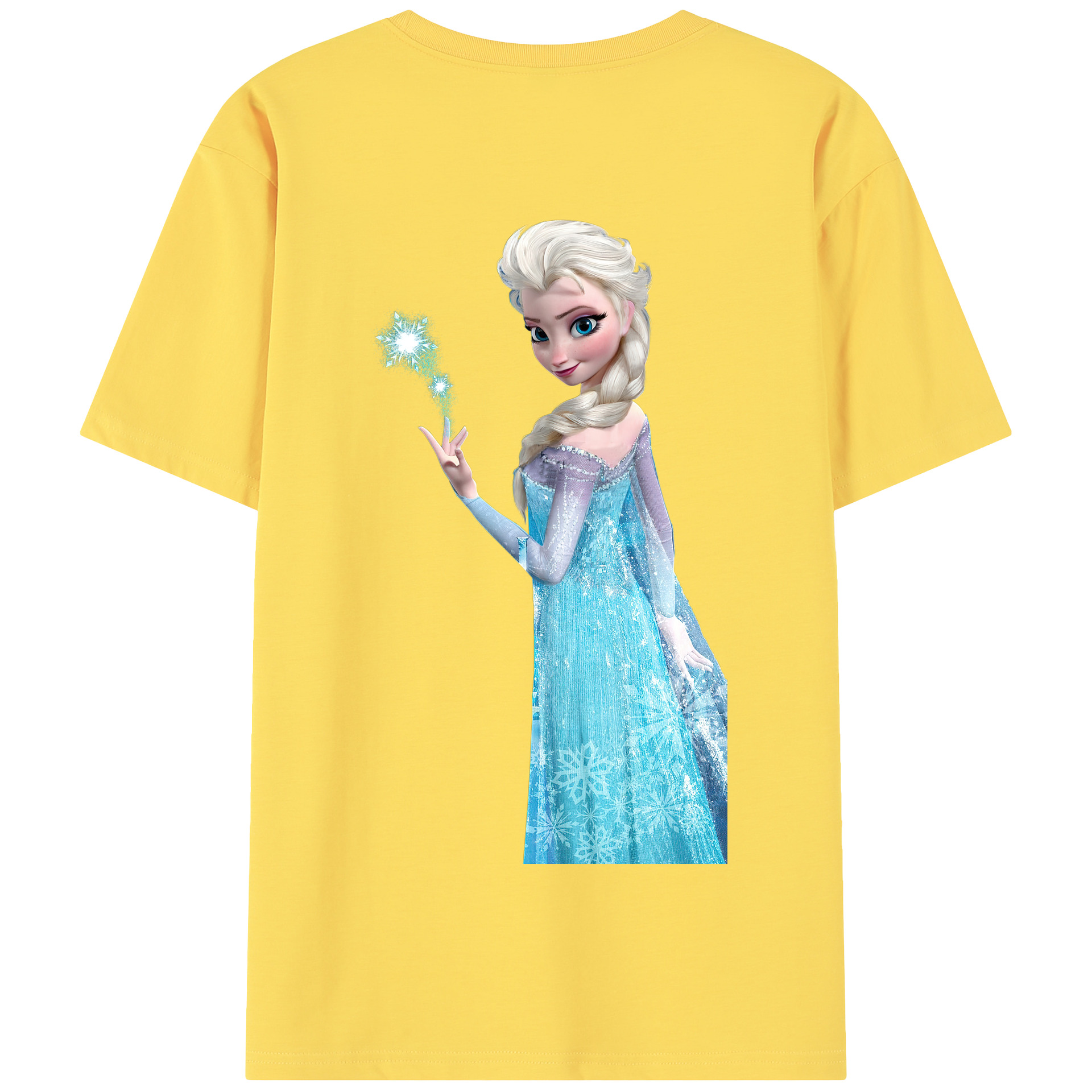（画像用） アナと雪の女王 アンナ エルサ Frozen Anna Elsa 綿100％半袖Tシャツ（背面プリント）