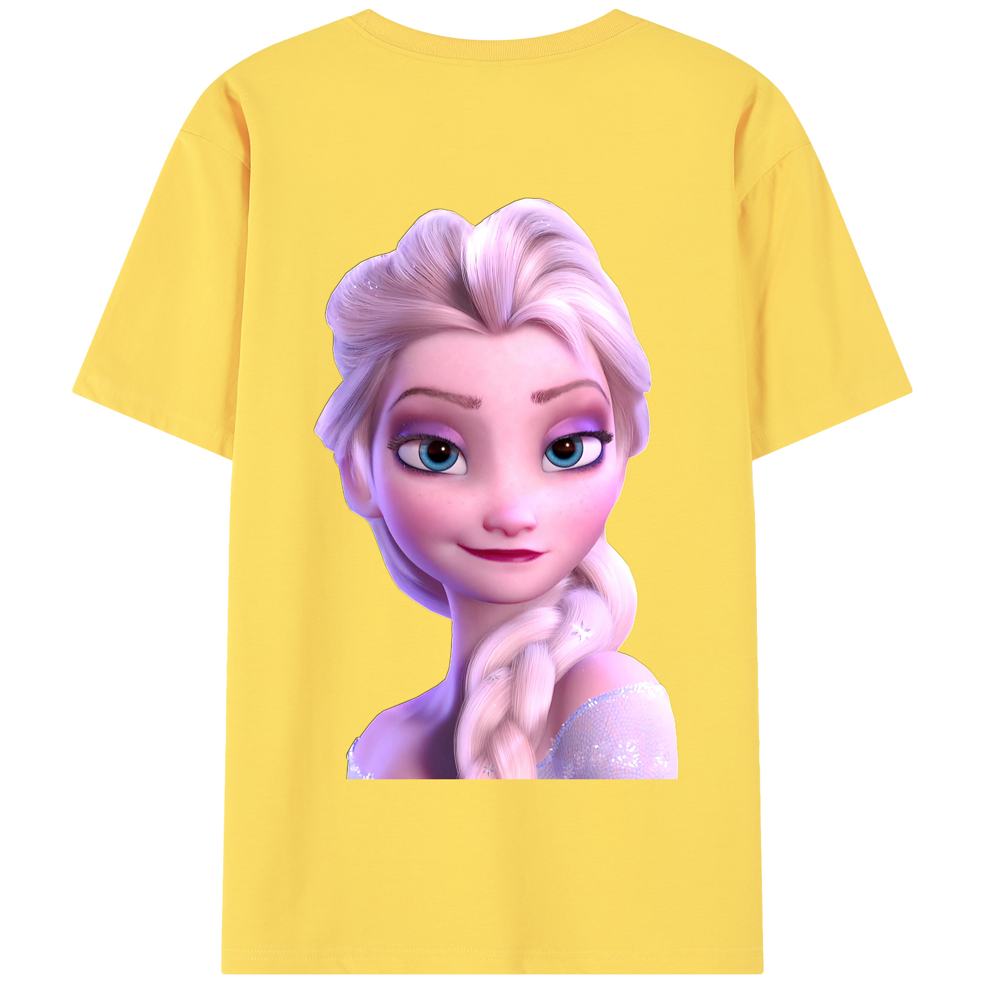（画像用） アナと雪の女王 アンナ エルサ Frozen Anna Elsa 綿100％半袖Tシャツ（背面プリント）