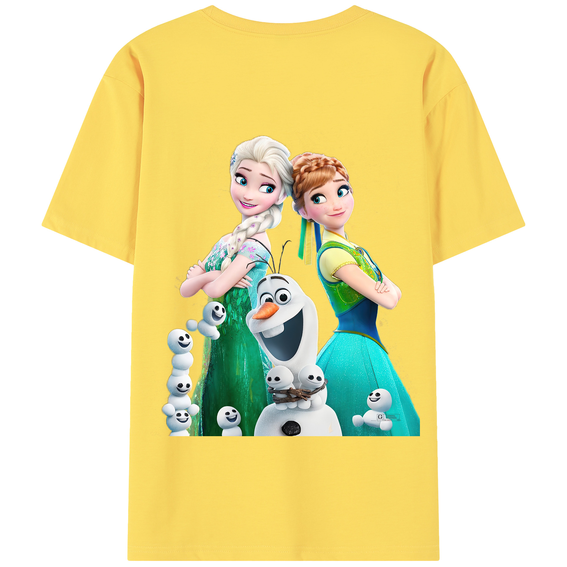 （画像用） アナと雪の女王 アンナ エルサ Frozen Anna Elsa 綿100％半袖Tシャツ（背面プリント）