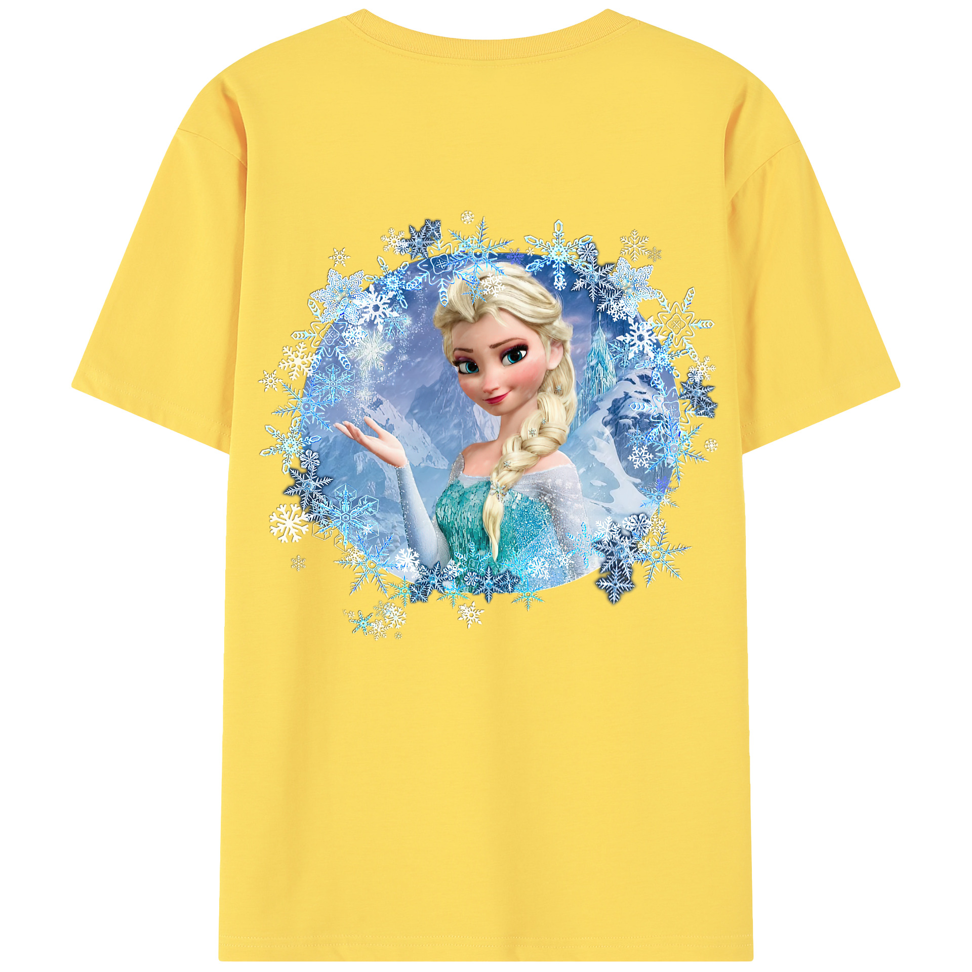 （画像用） アナと雪の女王 アンナ エルサ Frozen Anna Elsa 綿100％半袖Tシャツ（背面プリント）