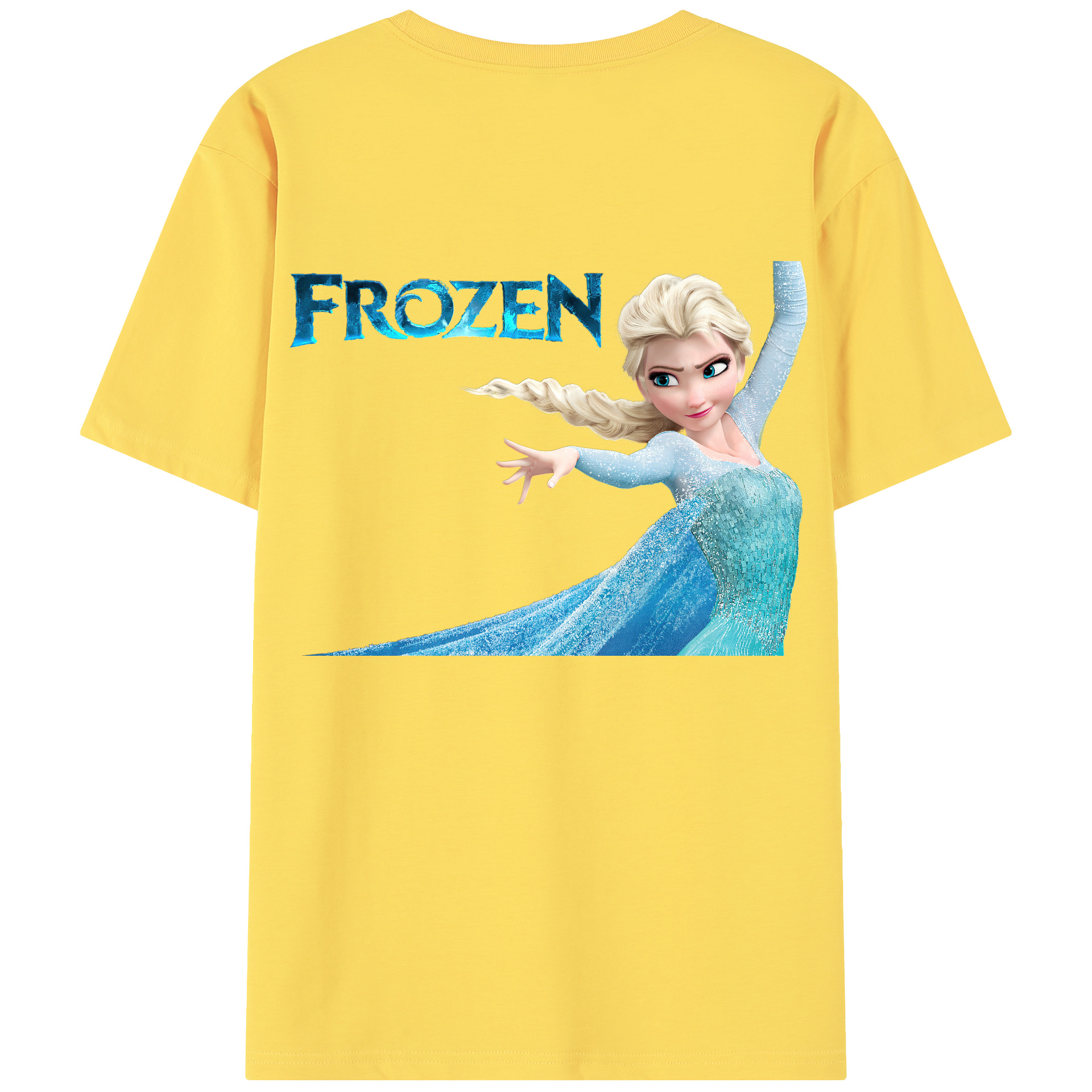 （画像用） アナと雪の女王 アンナ エルサ Frozen Anna Elsa 綿100％半袖Tシャツ（背面プリント）