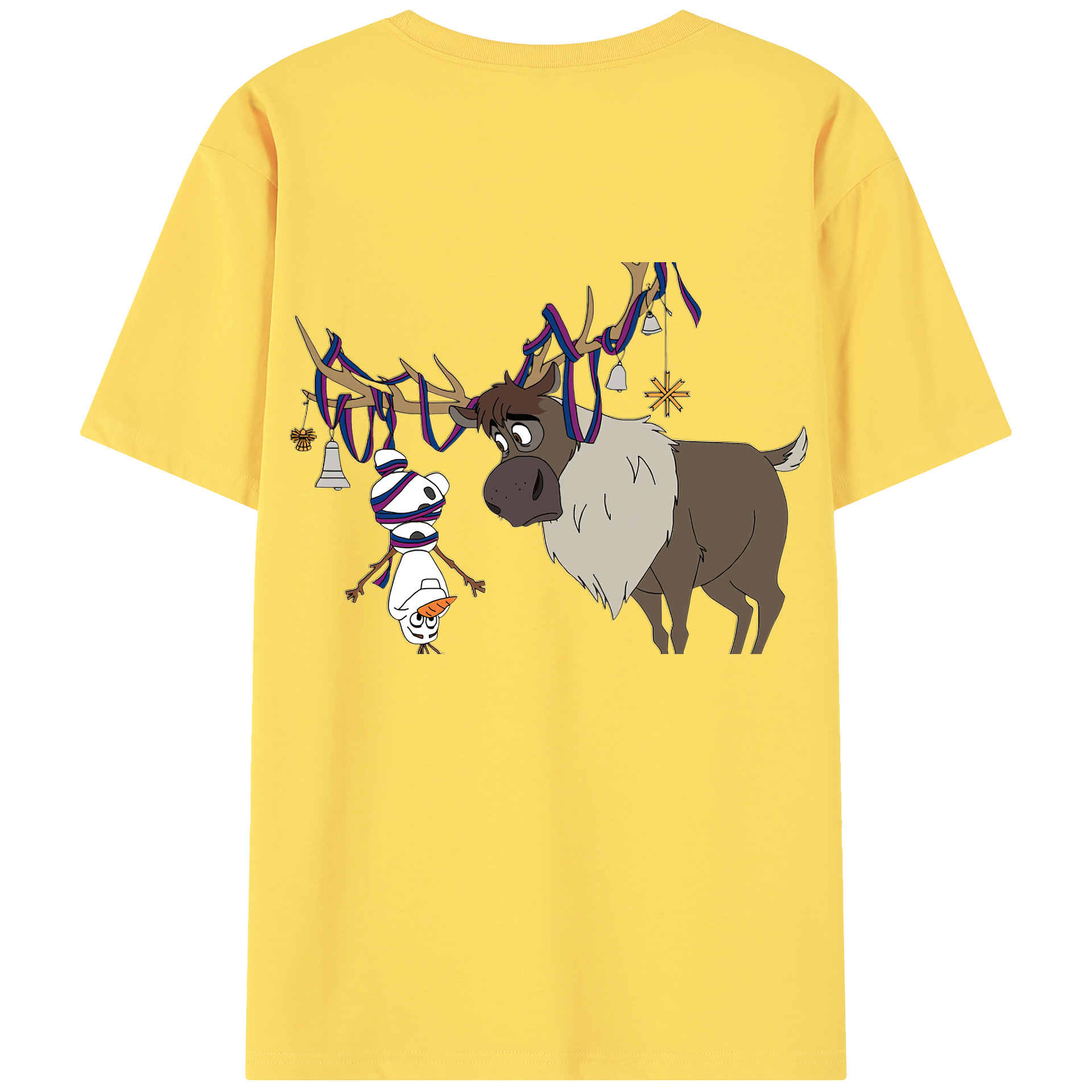 （画像用） アナと雪の女王 アンナ エルサ Frozen Anna Elsa 綿100％半袖Tシャツ（背面プリント）