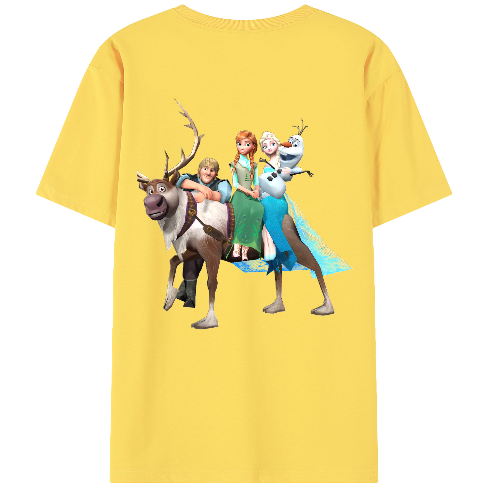 （画像用） アナと雪の女王 アンナ エルサ Frozen Anna Elsa 綿100％半袖Tシャツ（背面プリント）