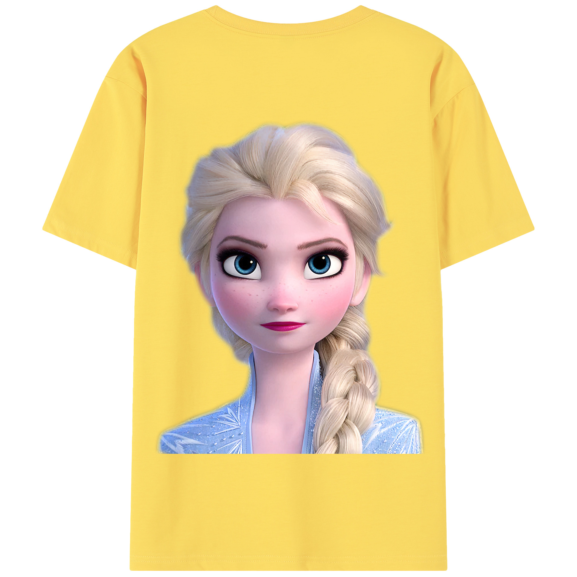 （画像用） アナと雪の女王 アンナ エルサ Frozen Anna Elsa 綿100％半袖Tシャツ（背面プリント）