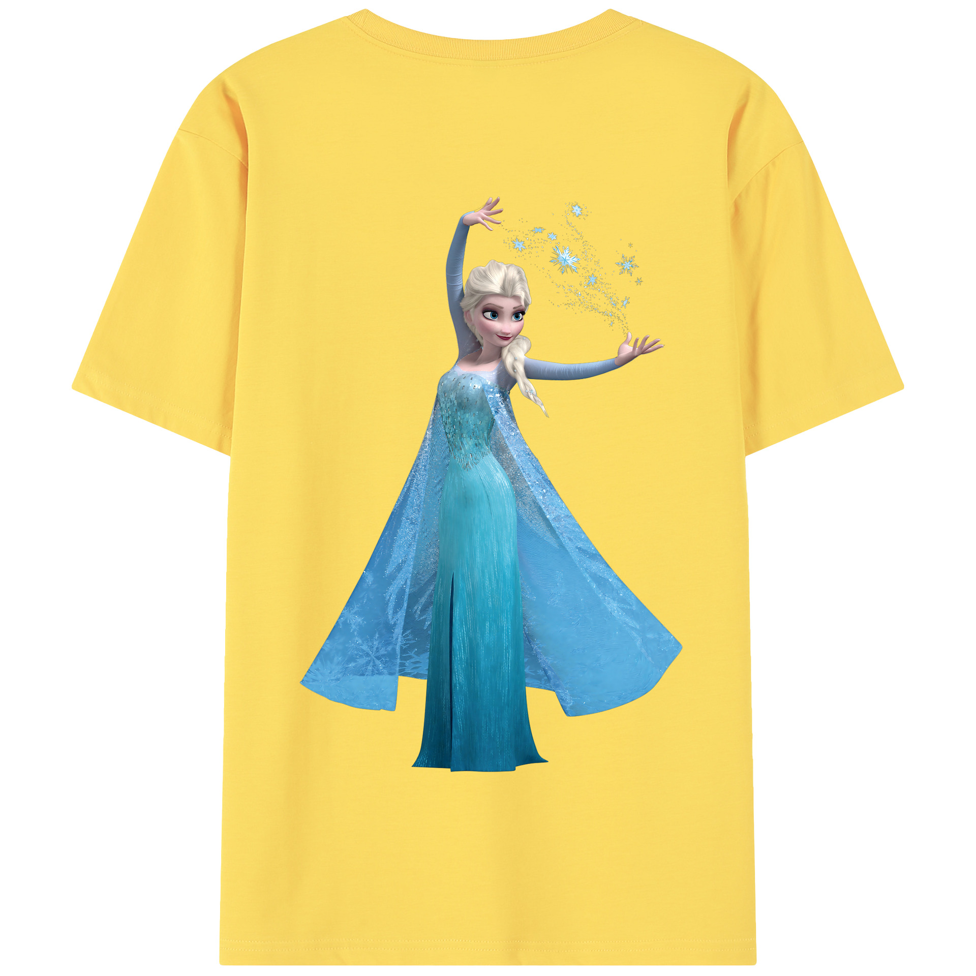 （画像用） アナと雪の女王 アンナ エルサ Frozen Anna Elsa 綿100％半袖Tシャツ（背面プリント）