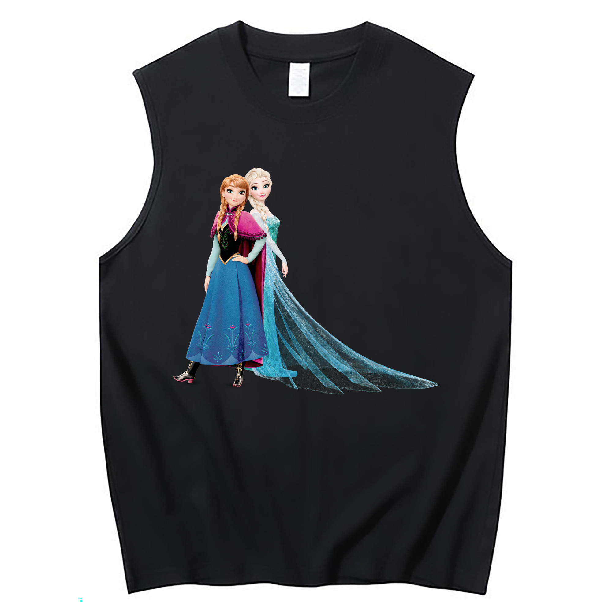 （画像用） アナと雪の女王 アンナ エルサ Frozen Anna Elsa コットン100％タンクトップ（フロントプリント）