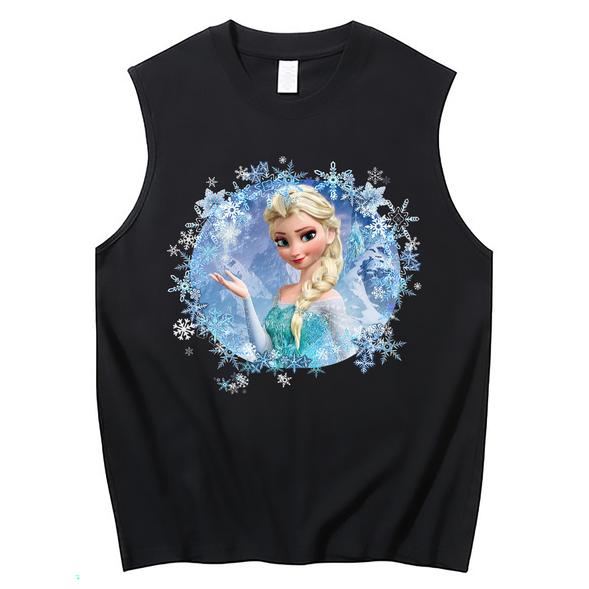 （画像用） アナと雪の女王 アンナ エルサ Frozen Anna Elsa コットン100％タンクトップ（フロントプリント）