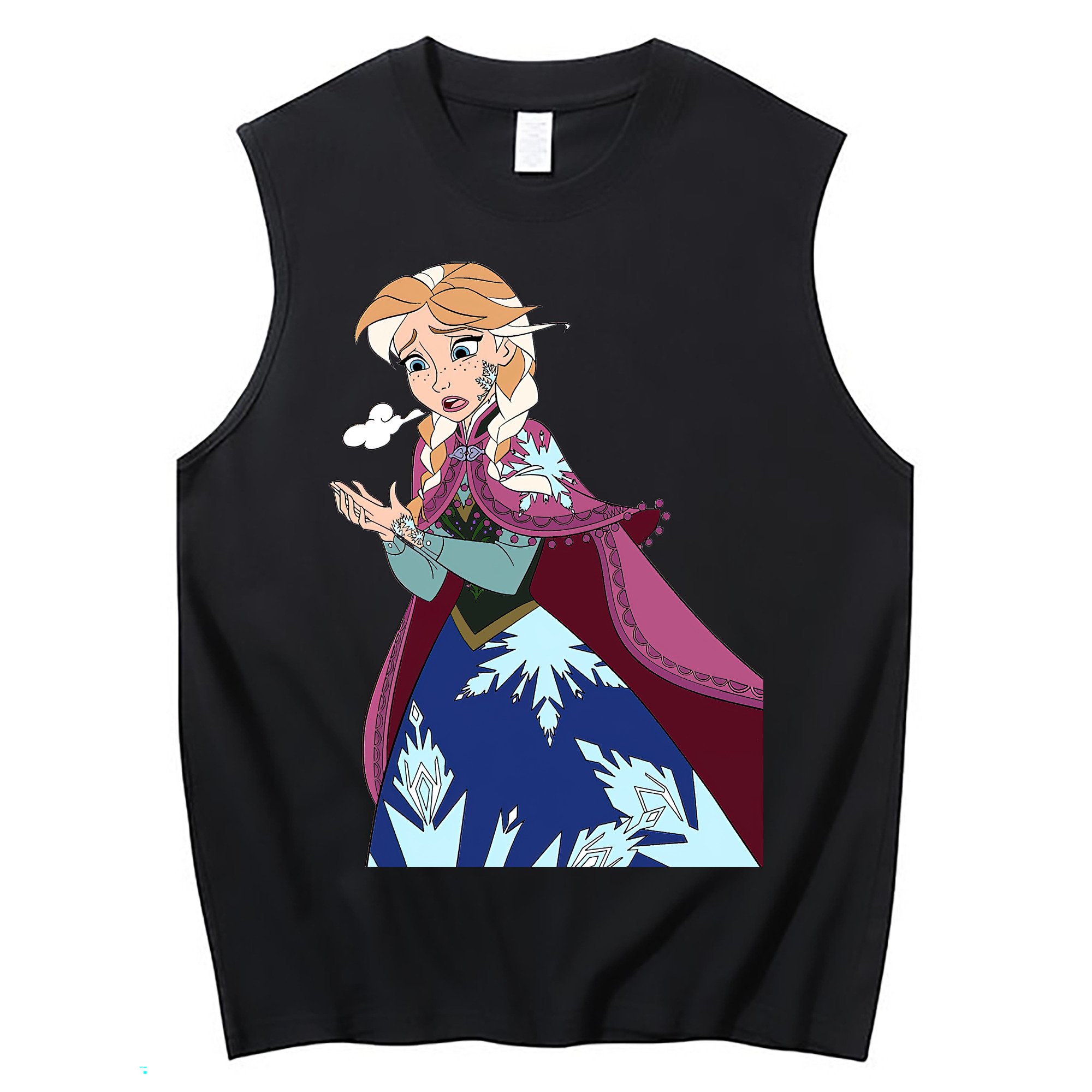 （画像用） アナと雪の女王 アンナ エルサ Frozen Anna Elsa コットン100％タンクトップ（フロントプリント）