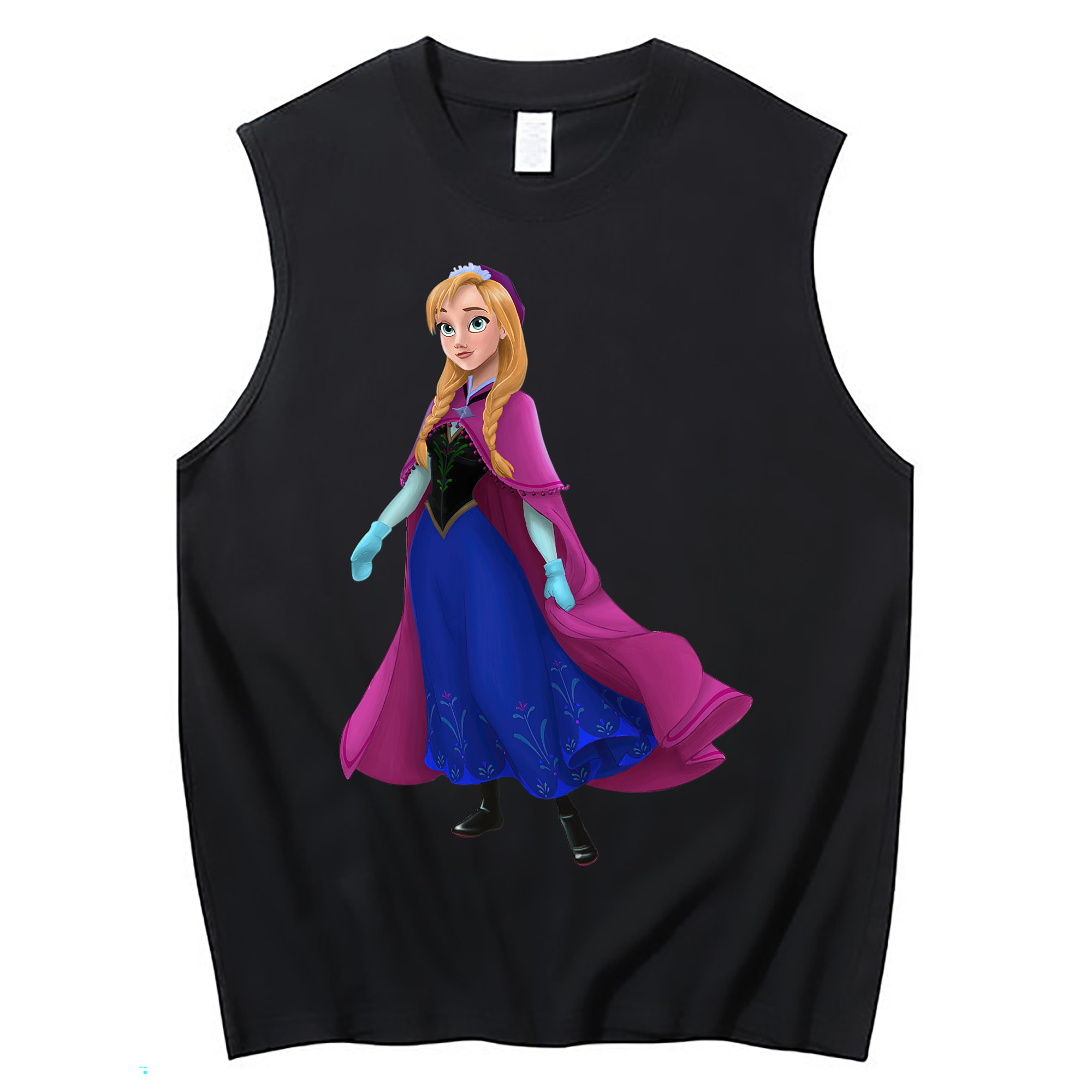 （画像用） アナと雪の女王 アンナ エルサ Frozen Anna Elsa コットン100％タンクトップ（フロントプリント）