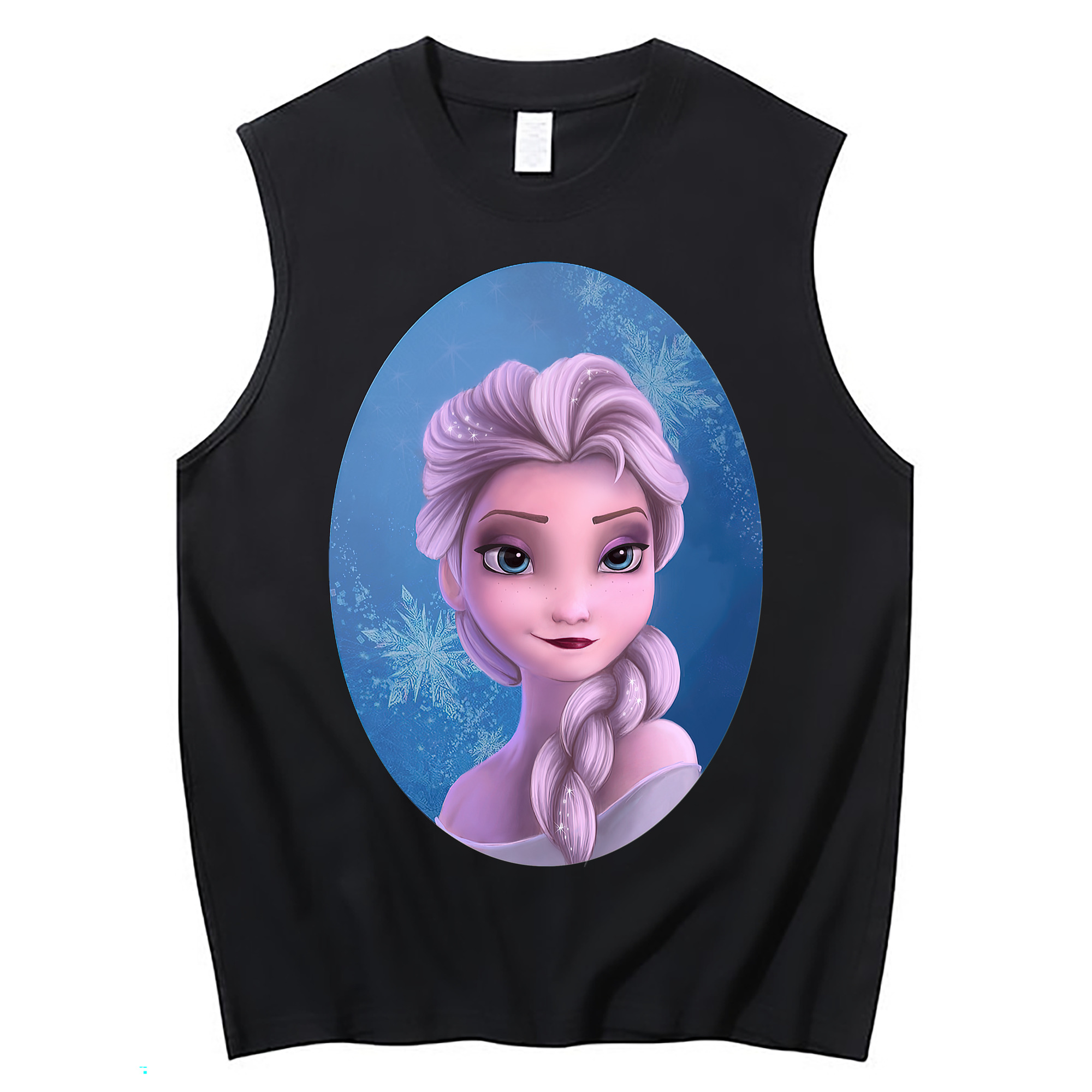 （画像用） アナと雪の女王 アンナ エルサ Frozen Anna Elsa コットン100％タンクトップ（フロントプリント）