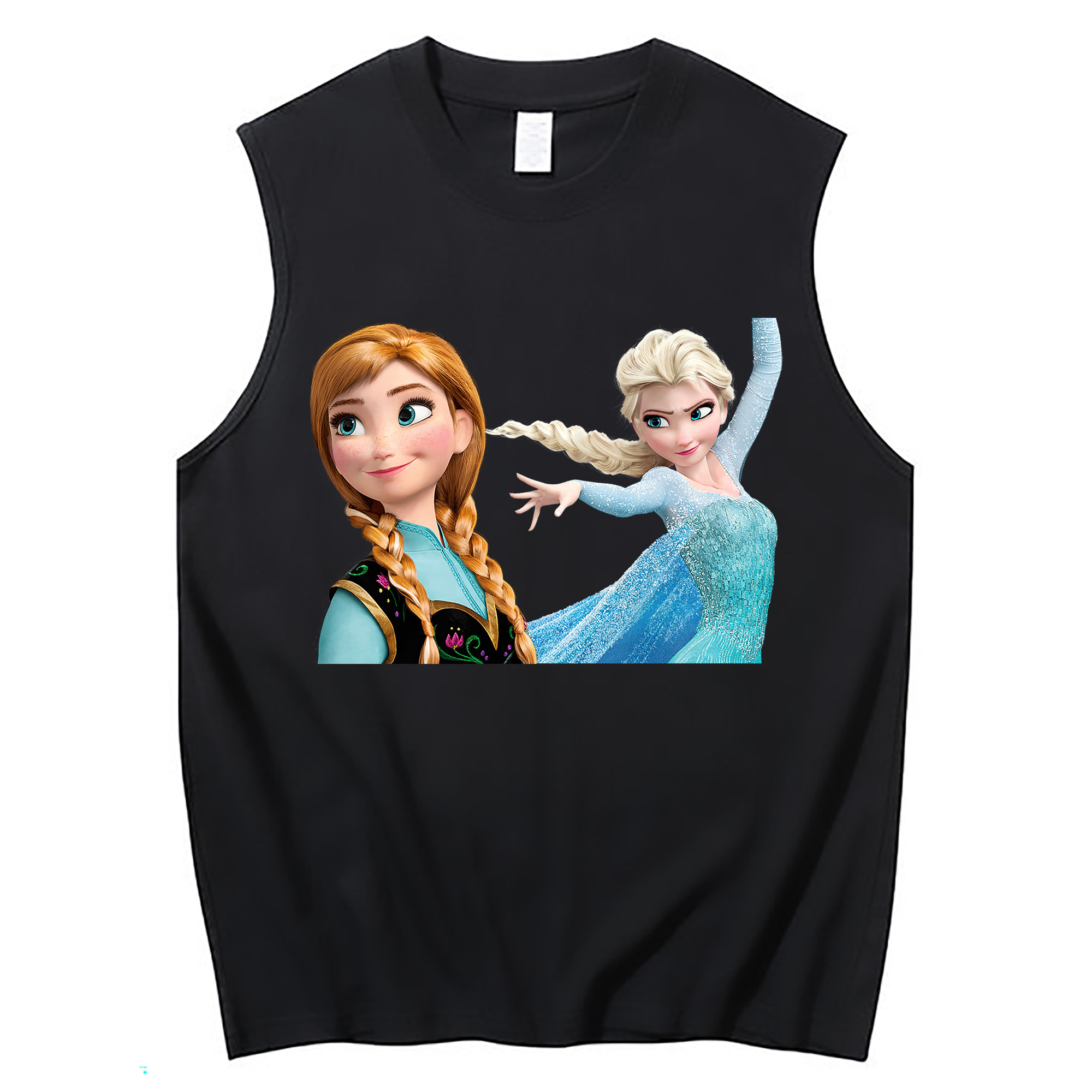 （画像用） アナと雪の女王 アンナ エルサ Frozen Anna Elsa コットン100％タンクトップ（フロントプリント）