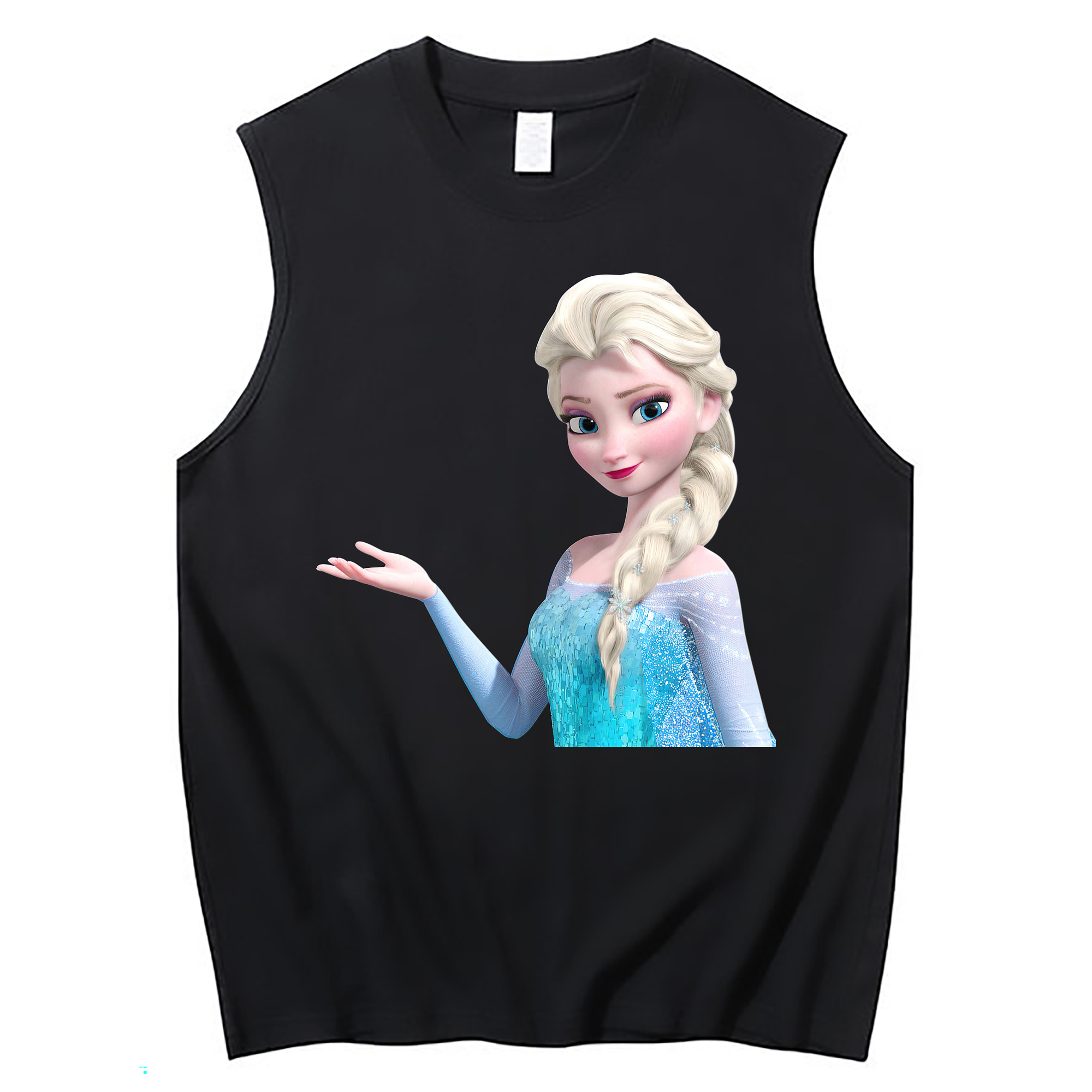 （画像用） アナと雪の女王 アンナ エルサ Frozen Anna Elsa コットン100％タンクトップ（フロントプリント）