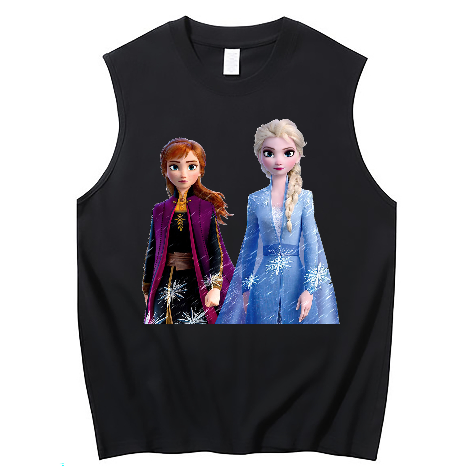 （画像用） アナと雪の女王 アンナ エルサ Frozen Anna Elsa コットン100％タンクトップ（フロントプリント）