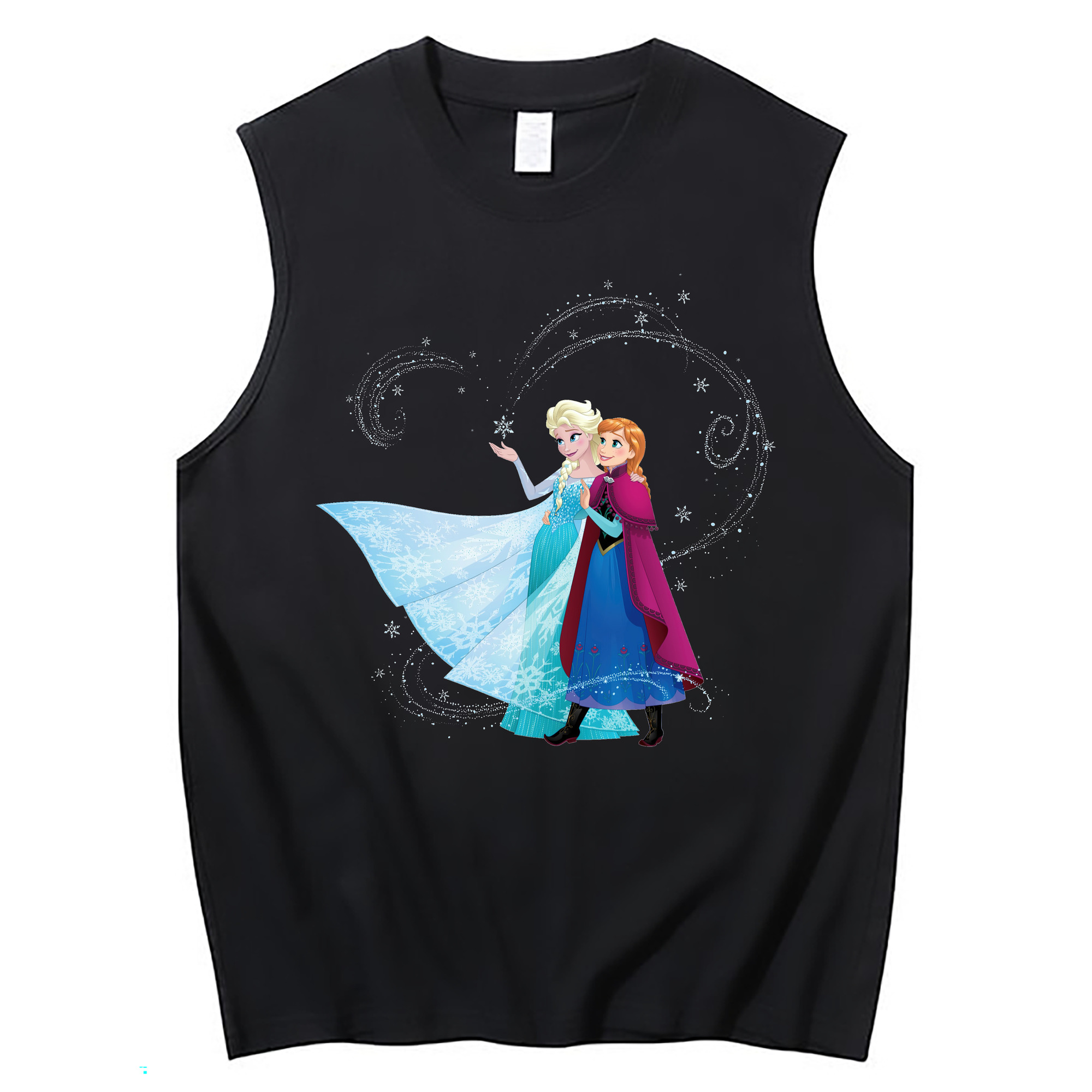 （画像用） アナと雪の女王 アンナ エルサ Frozen Anna Elsa コットン100％タンクトップ（フロントプリント）