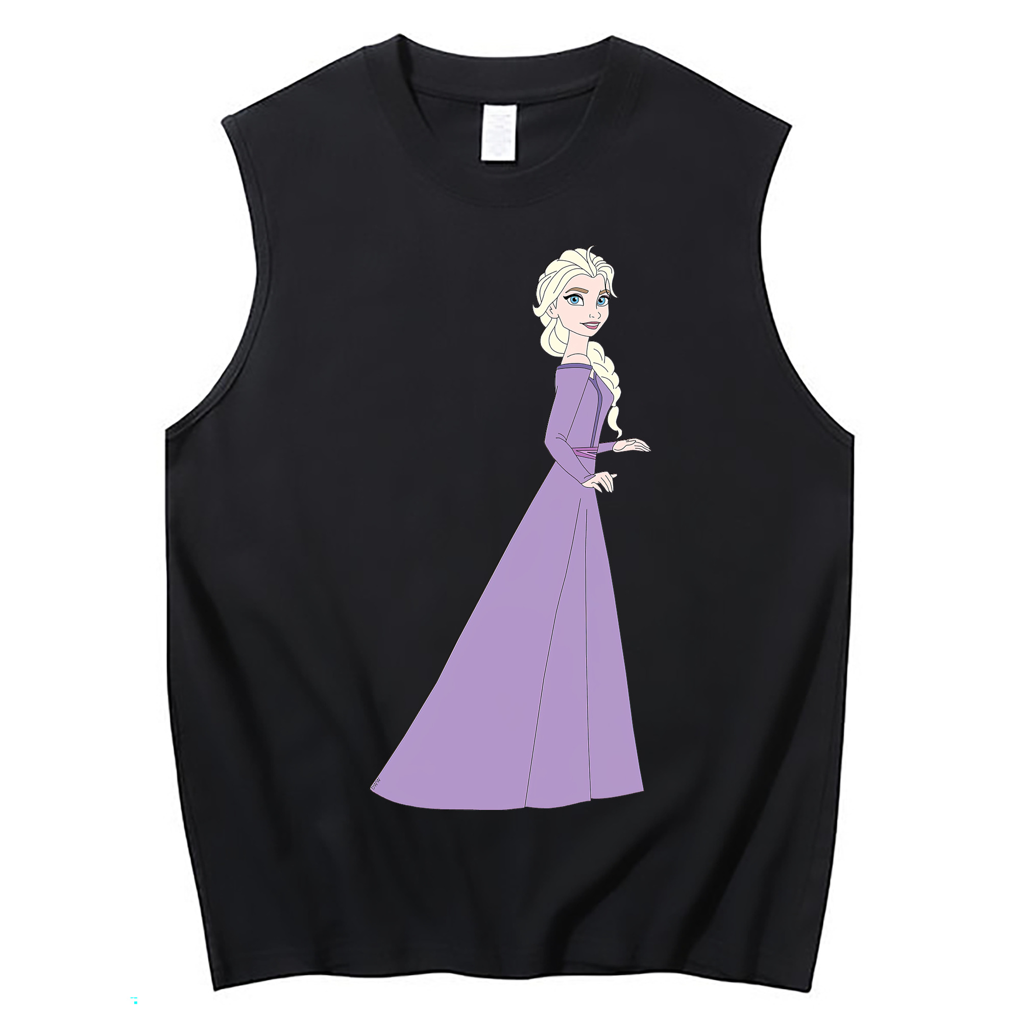 （画像用） アナと雪の女王 アンナ エルサ Frozen Anna Elsa コットン100％タンクトップ（フロントプリント）